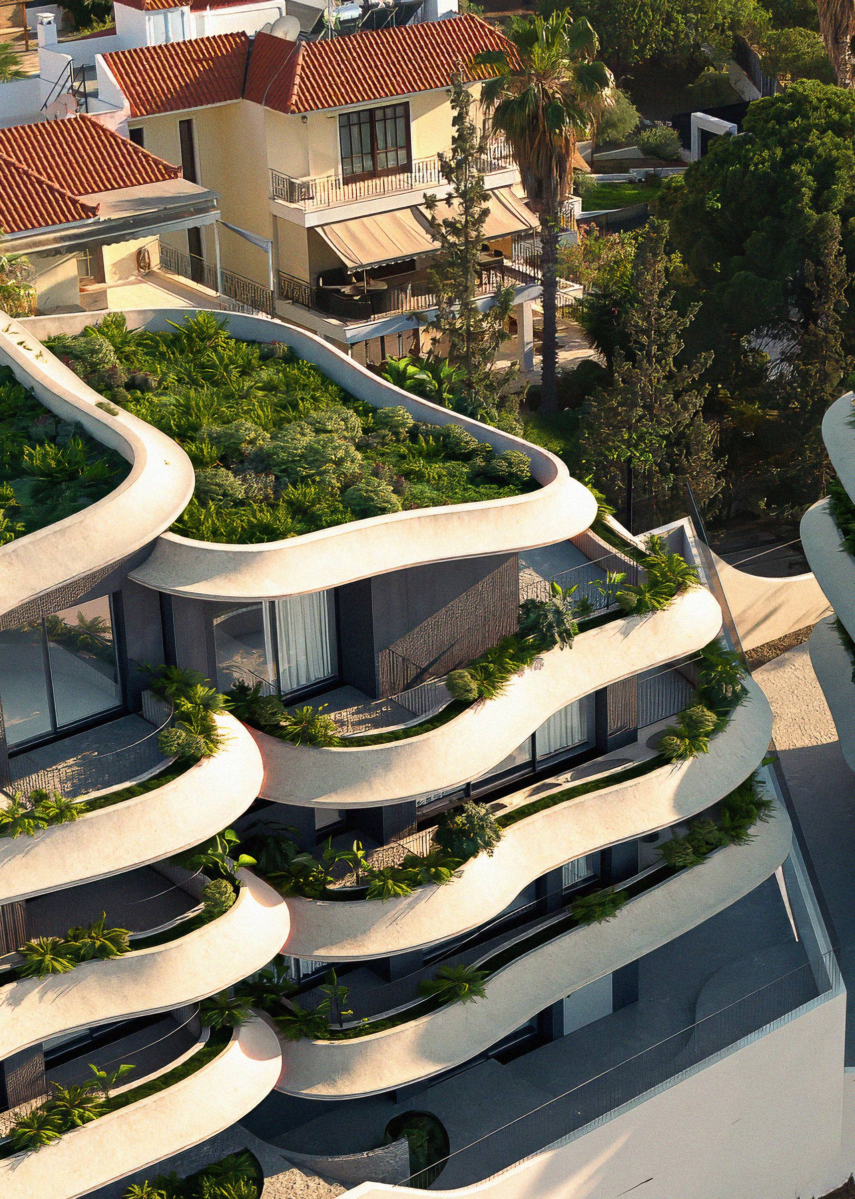 Modern duplex with splash pool in a private gated community in Voula