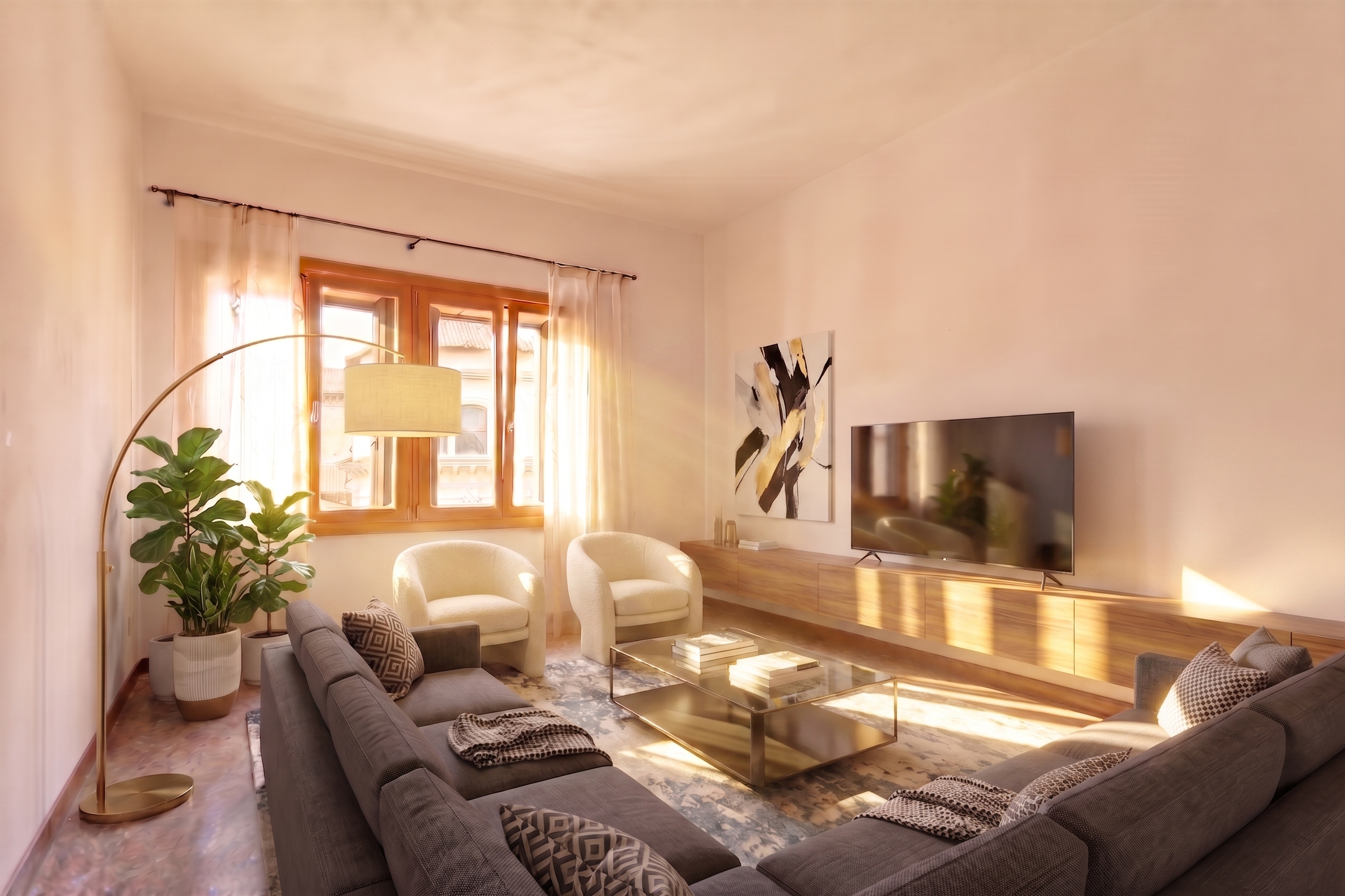 Live in the heart of Vicenza: apartment in a 16th-century historic palace with private terraces.