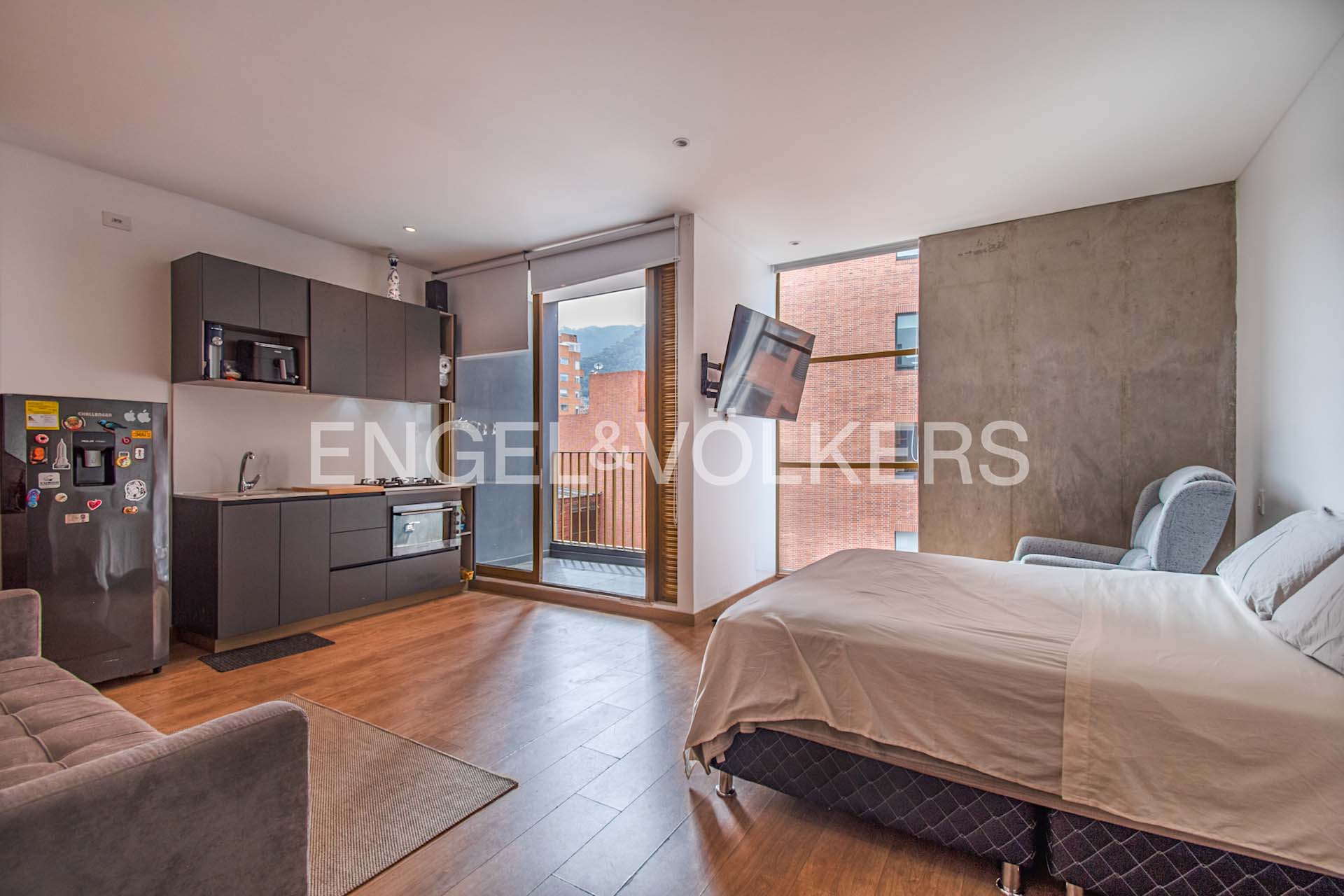Apartamento tipo loft con balcón para la venta en Quinta Camacho