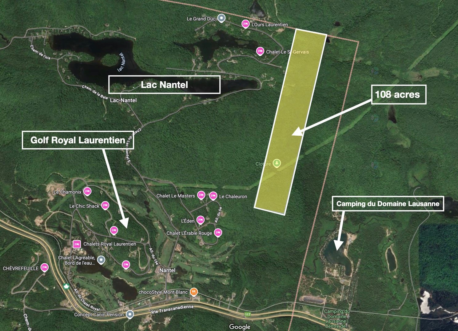 Large 108-acre property, mixed-use and development potential