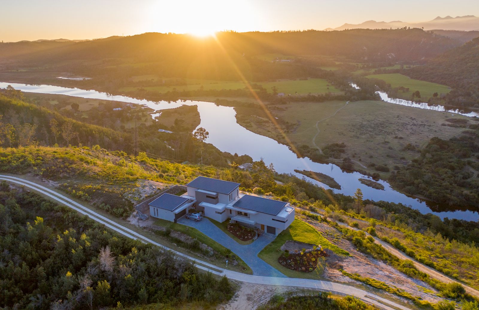 Breathtaking Sunsets Over the Meandering Knysna River