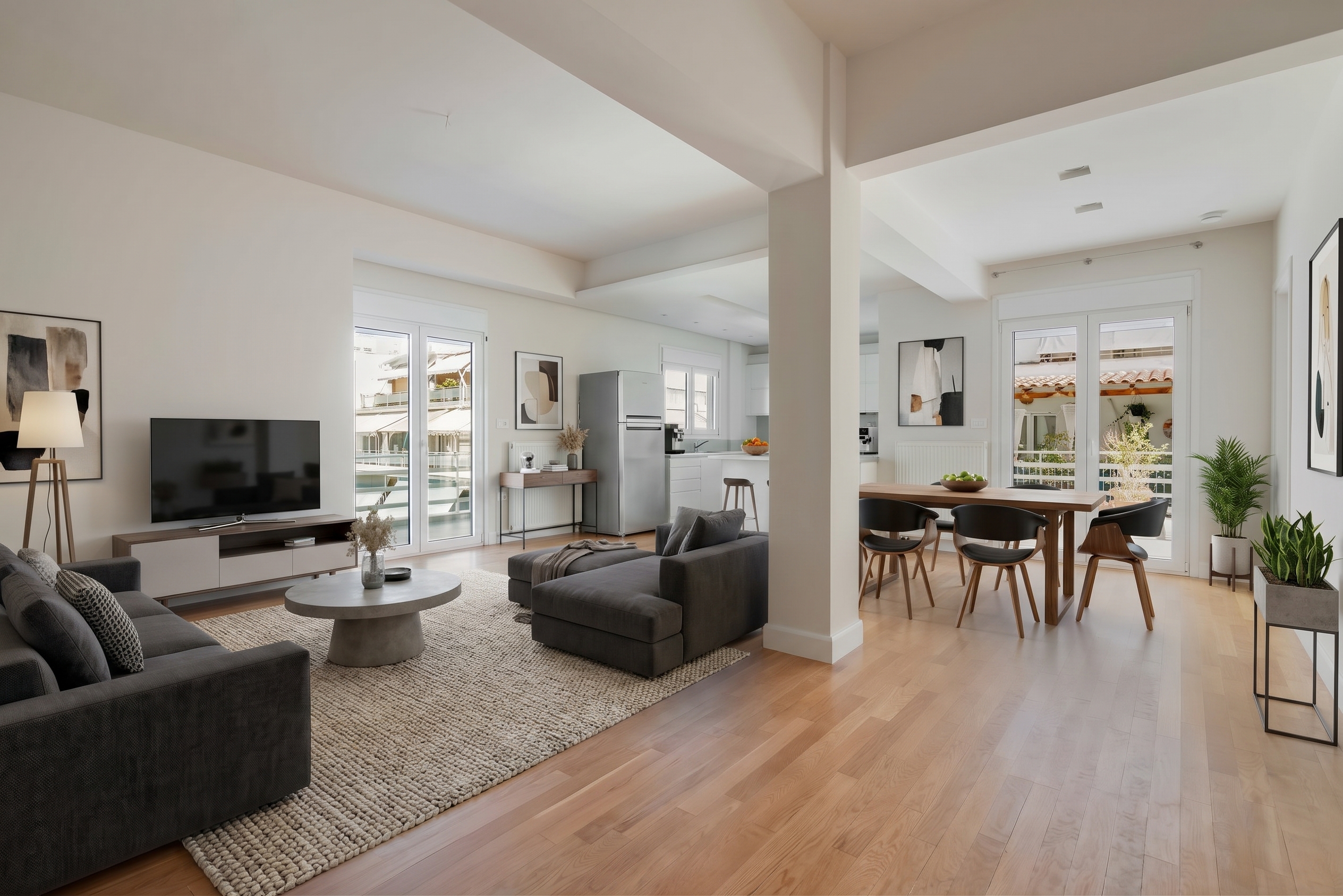 Unique corner apartment with Lycabettus views in Pangrati [AI-modified]