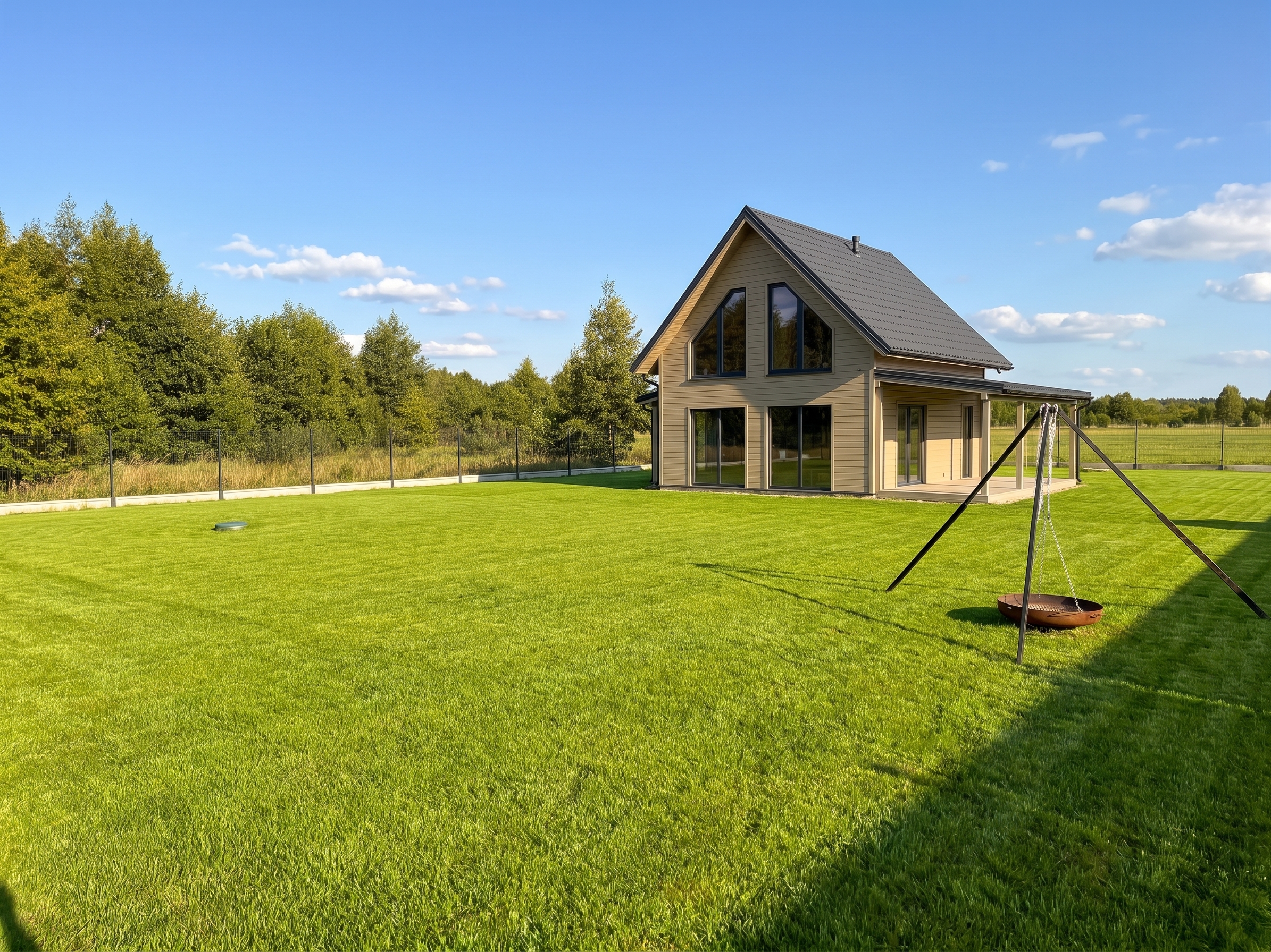 A charming summer cottage in the countryside. [AI-modified]