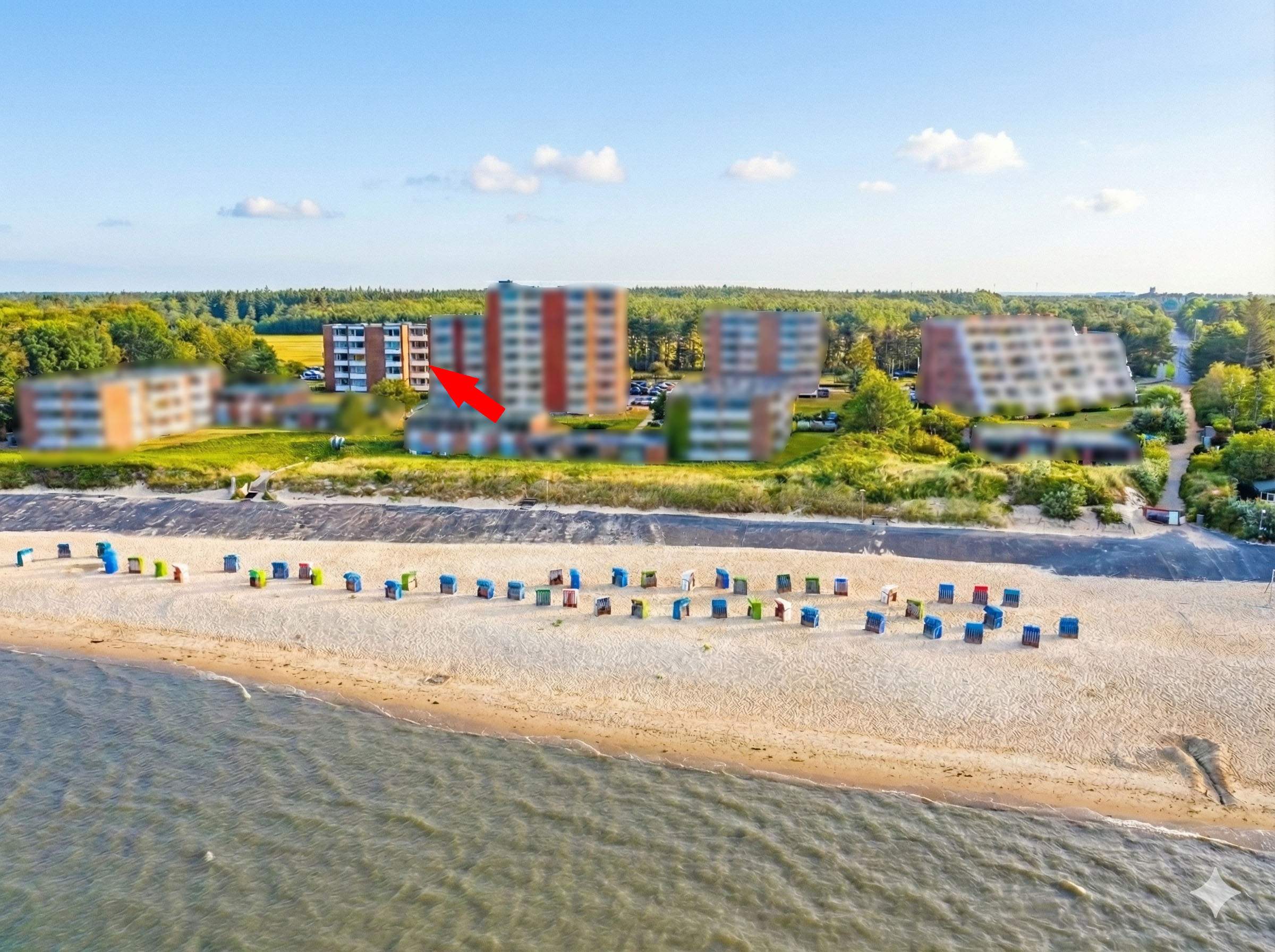 Südbalkon und Ausblick - 3 Zi. Eigentumswohnung im Haus Oland
