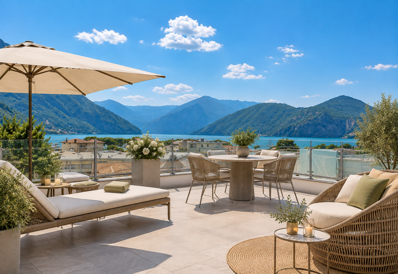 Prestigious penthouse with lake view and panoramic terrace