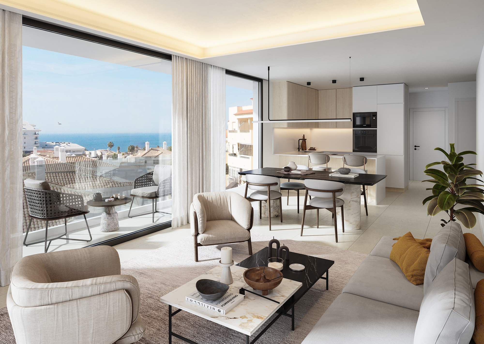 Apartamento  3 dormitorios con vistas al mar y a la montaña