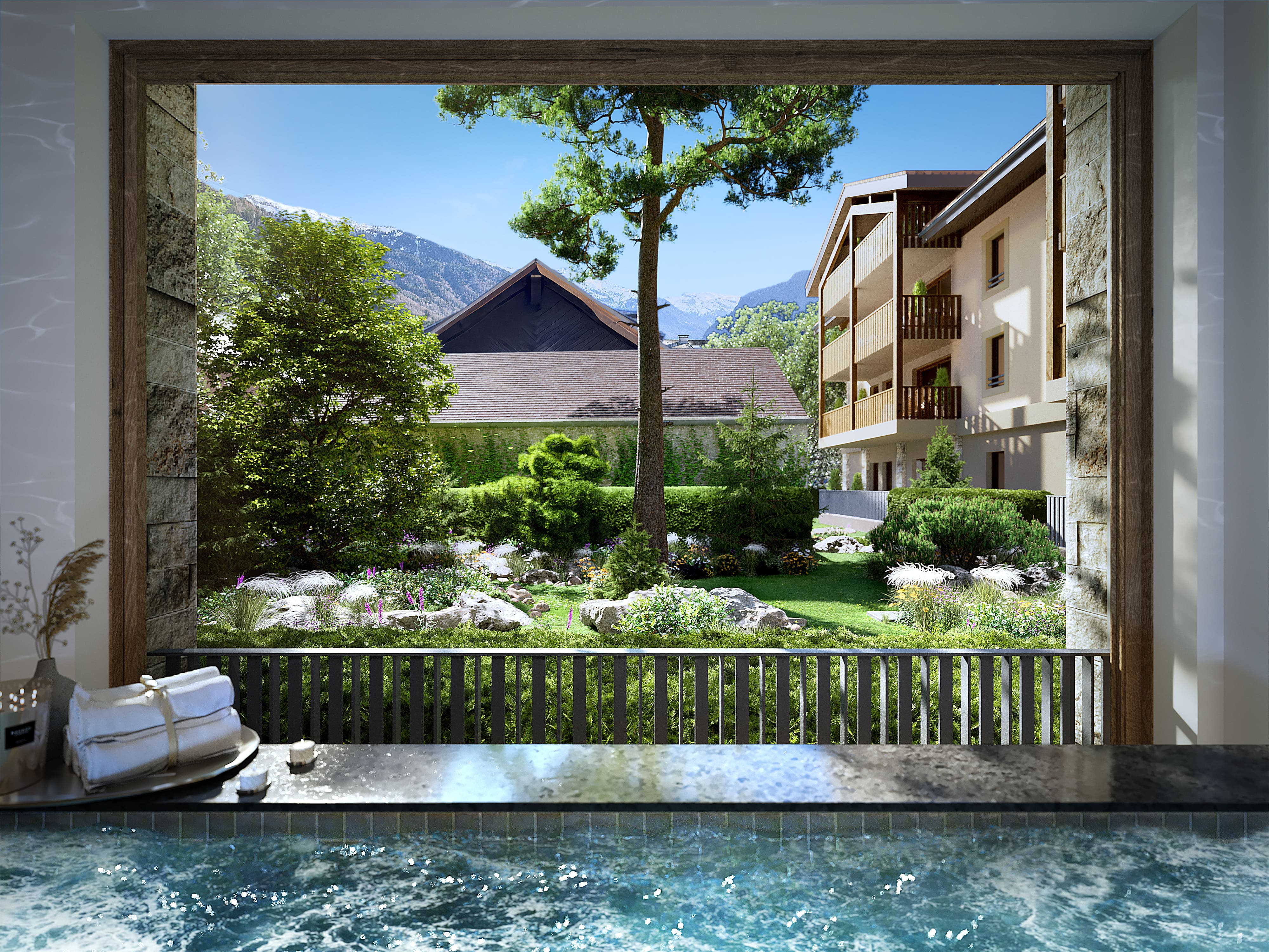 T2 apartment + cabin on the 1st floor with a lovely unobstructed view over the Sixt-Fer-à-Cheval valley.