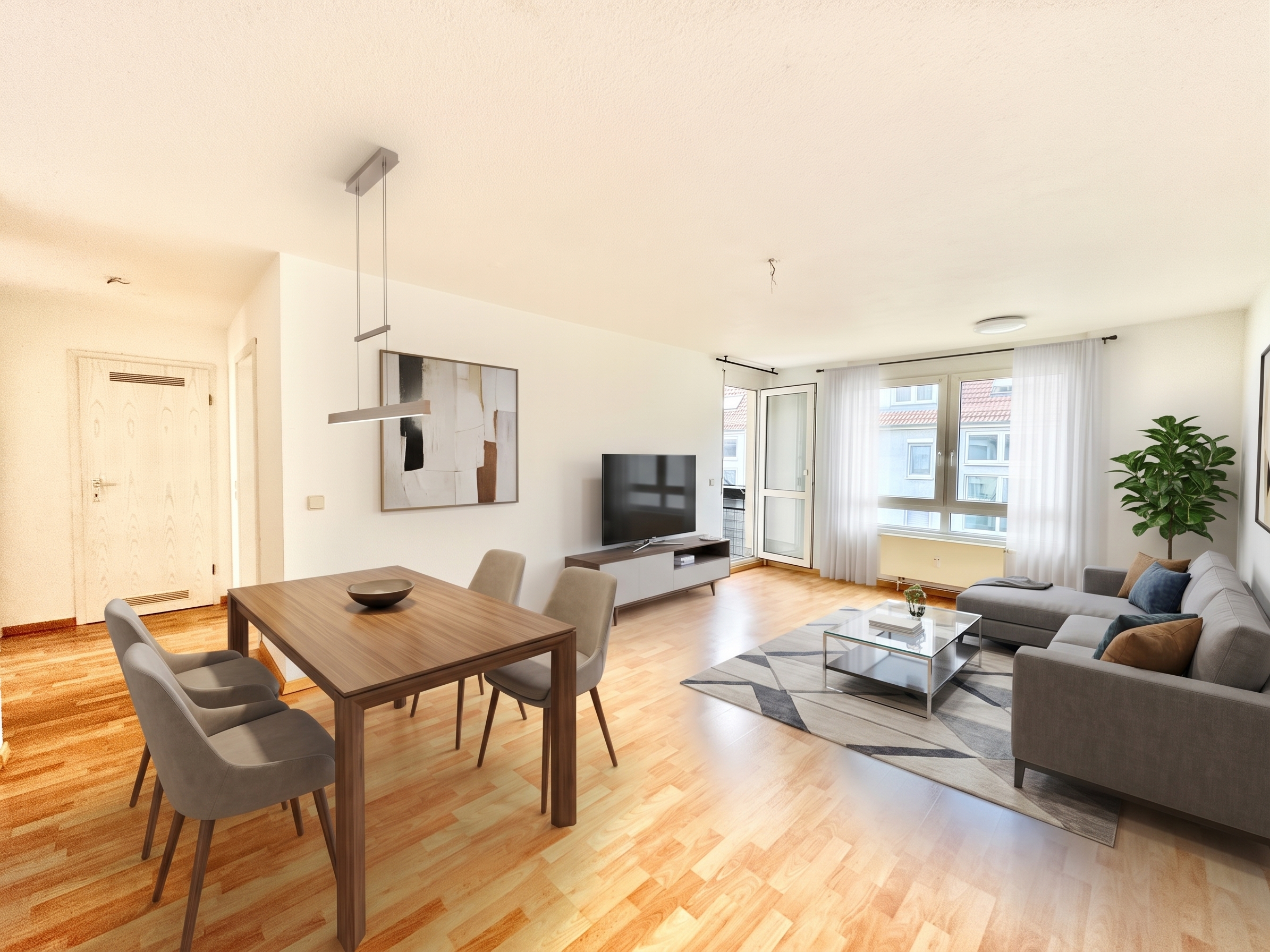 Gelegenheit:  Lichtdurchflutete 3-Zimmer-Wohnung in schöner Lage [AI-modified]