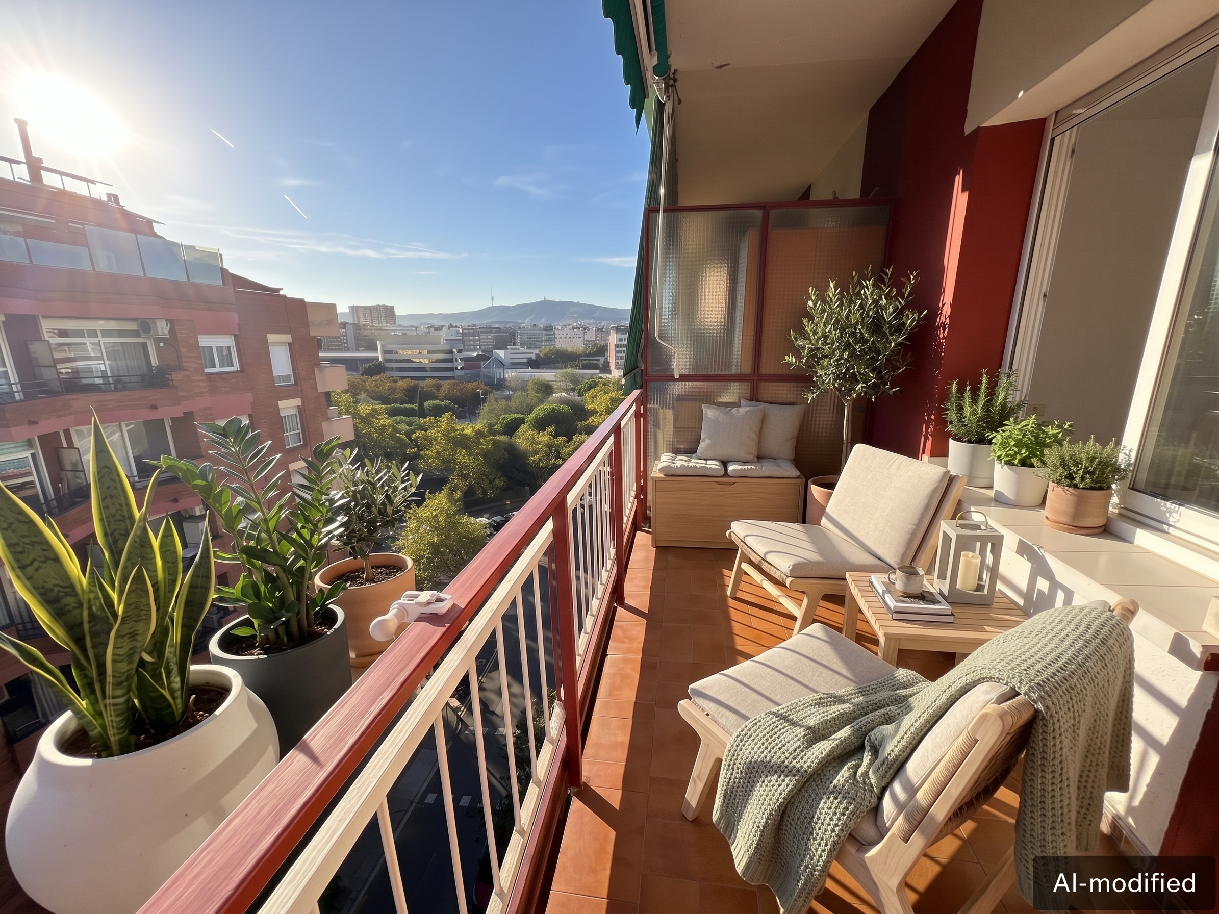 Top-floor apartment with terrace and unobstructed views [AI-modified]