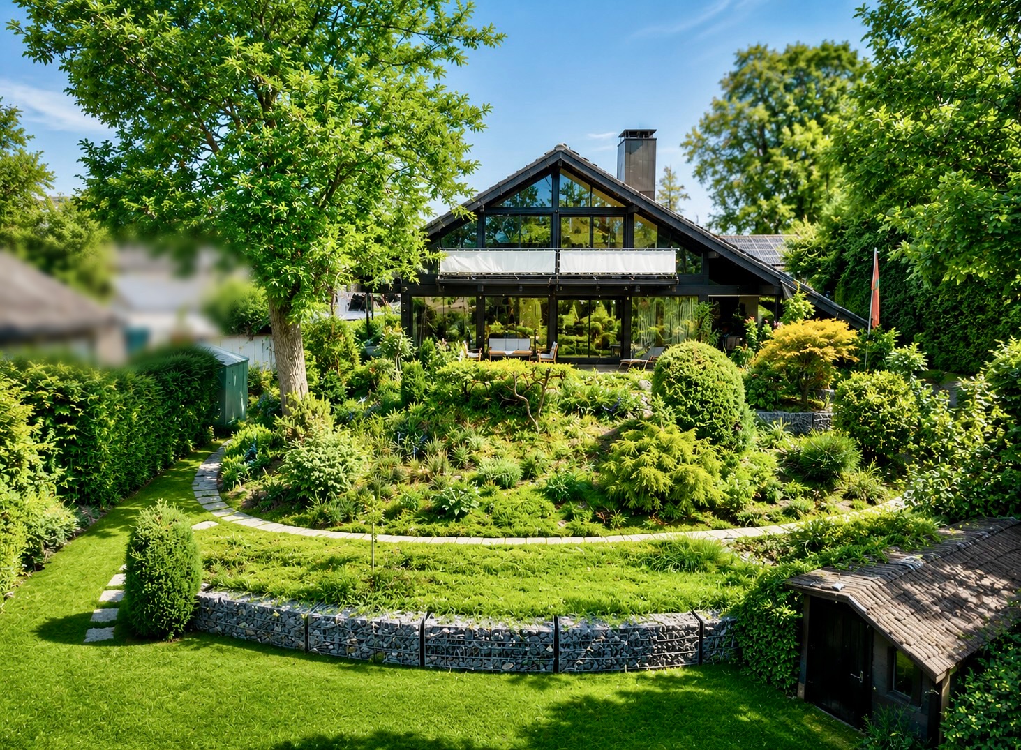 Wohnen mit Burgblick – Exklusive Villa in traumhafter Aussichtslage - Energetisch Top (EEK A) [AI-modified]