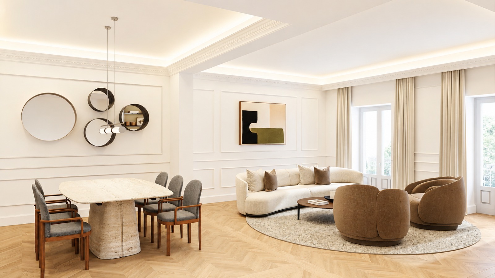 Exclusive luxury renovated home with balconies overlooking Villanueva