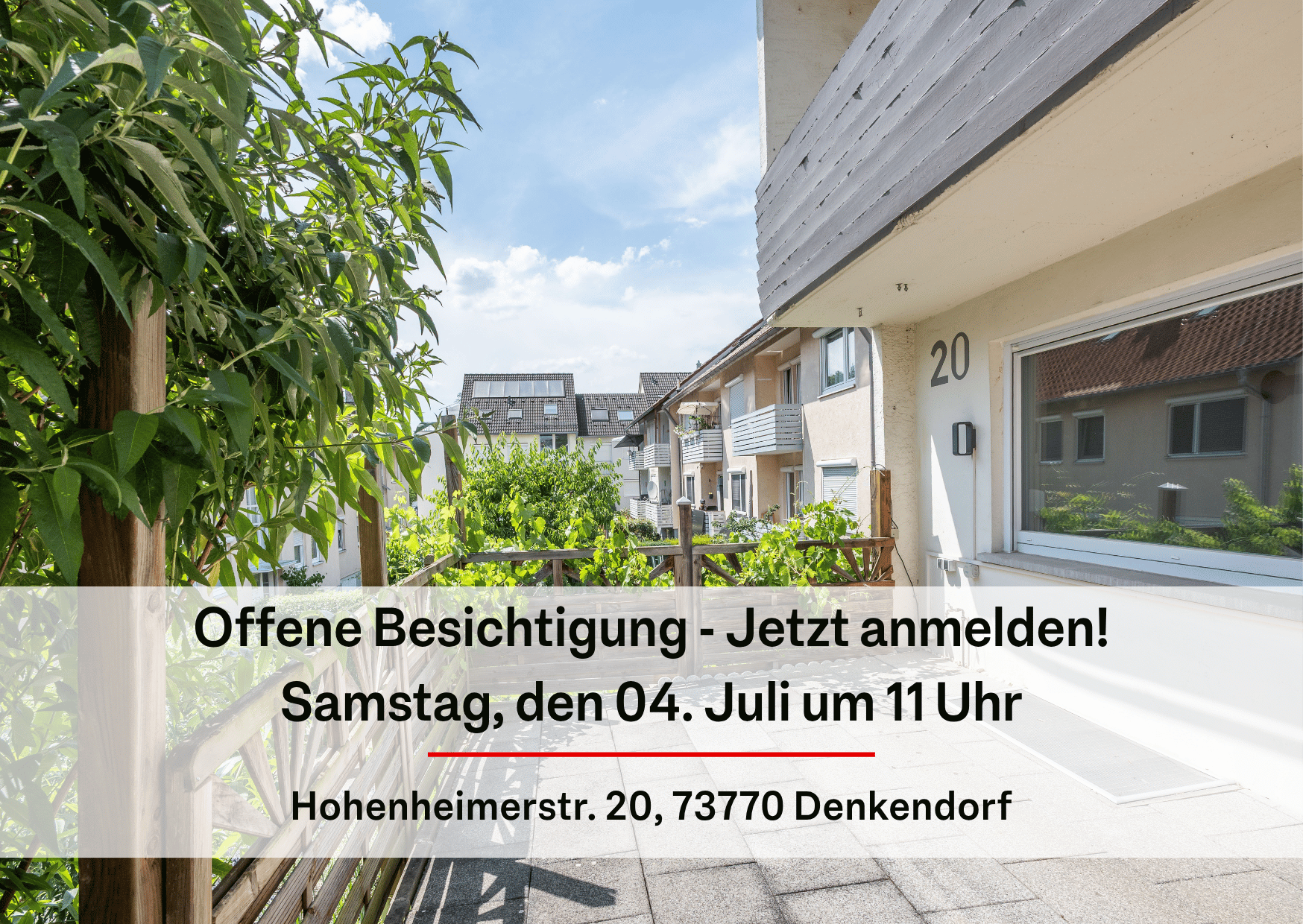 Offene Besichtigung am Samstag, den 4. Juli um 11 Uhr – Familienfreundliches Reihenendhaus mit Garten