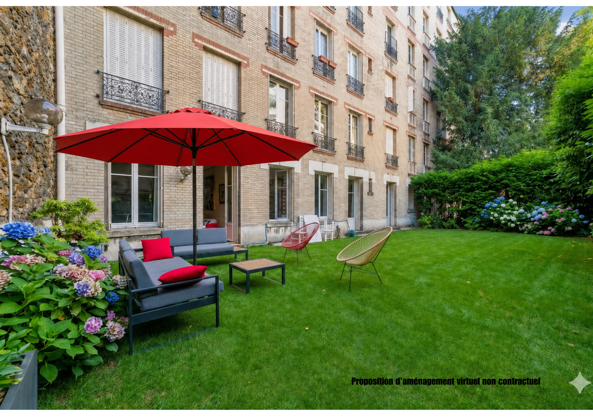 Paris 16th Auteuil / Leopold II – 215 m² family and entertaining apartment with 245 m² private garden, 4/5 bedrooms, triple reception room