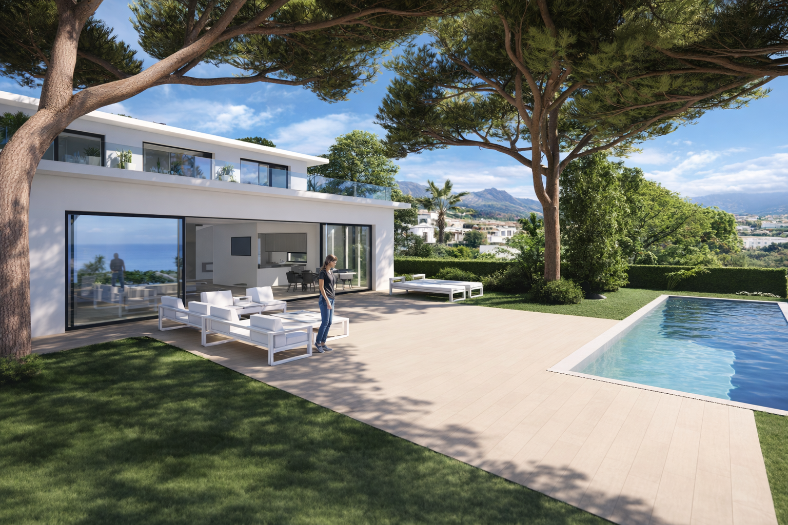 Villa neuve vue mer dans domaine privé