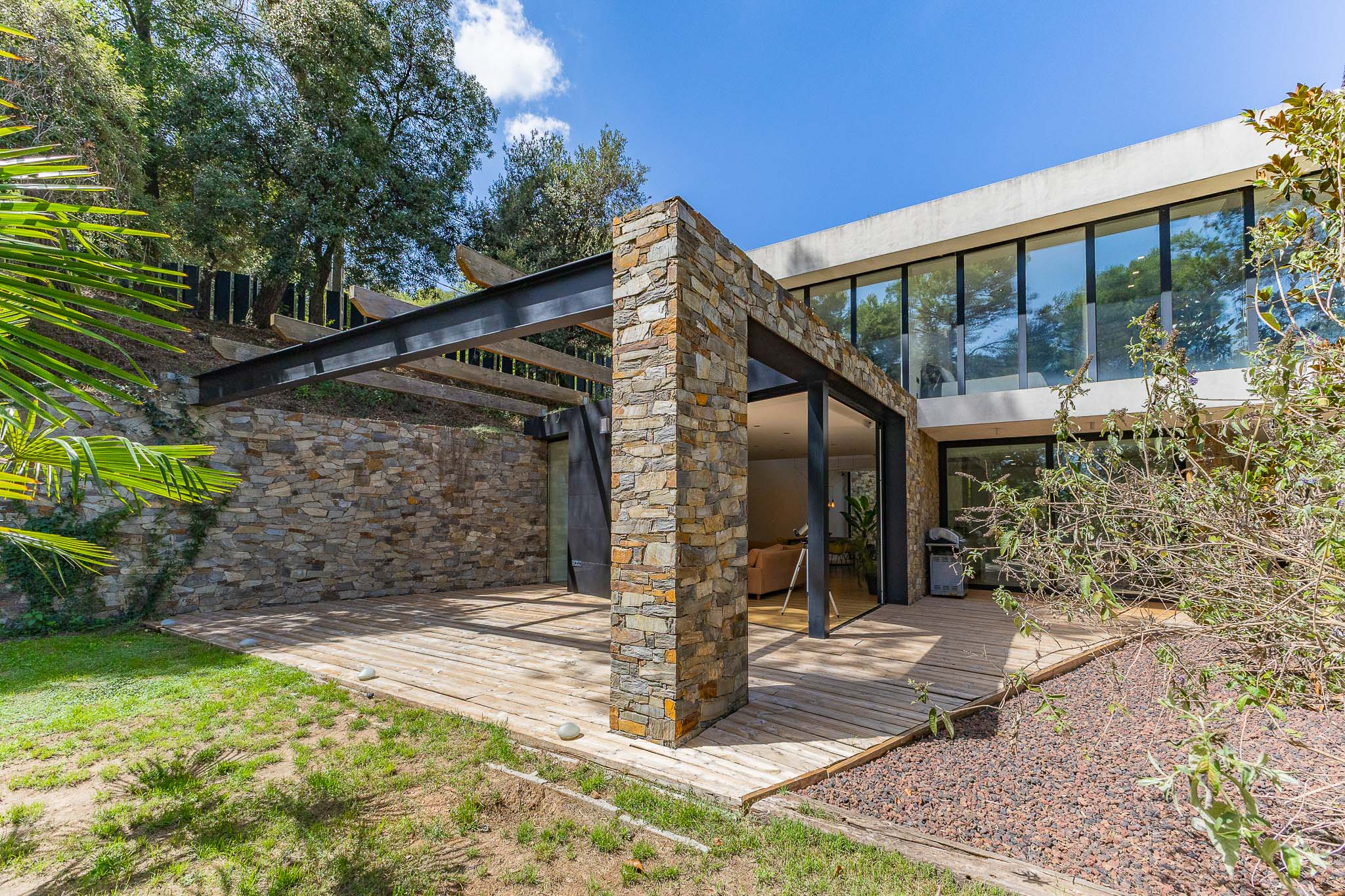 Contemporary designer home with a private helipad in Matadepera