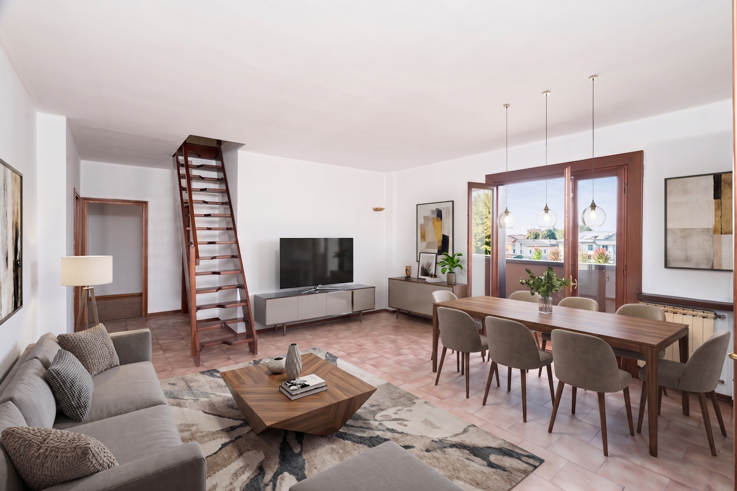 Bright penthouse with terrace in the centre of Giussano