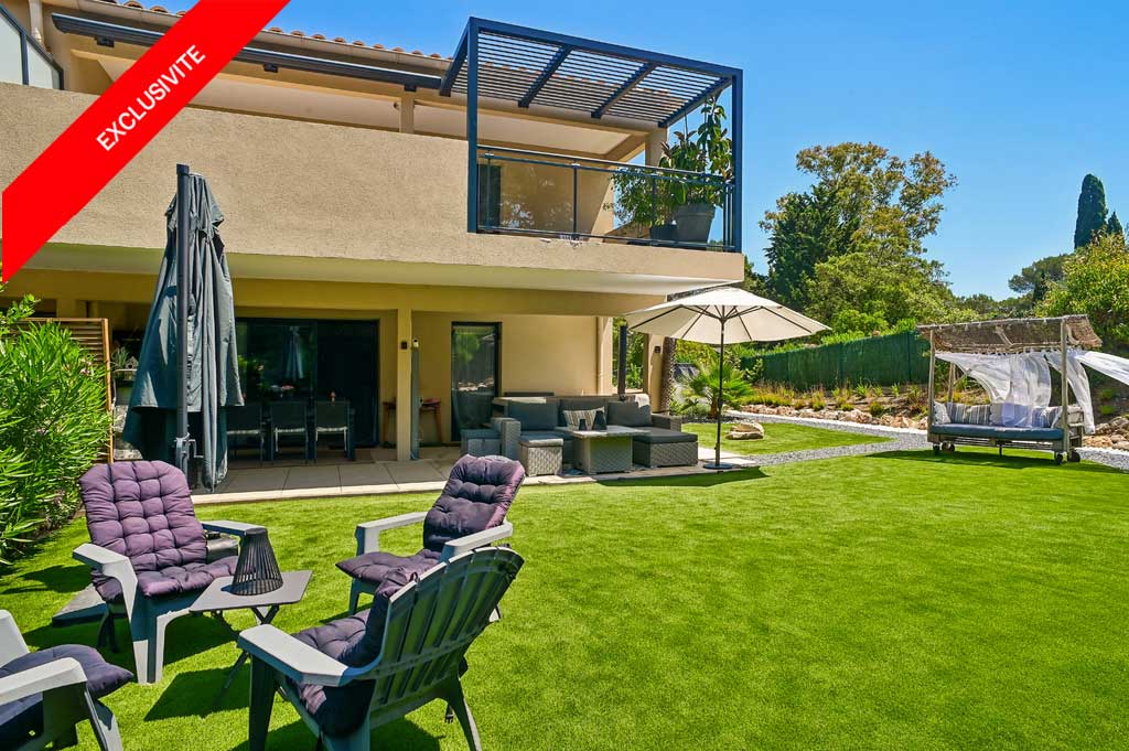 Rez-de-jardin d’exception près des golfs, avec jardin paysager de 500 m²