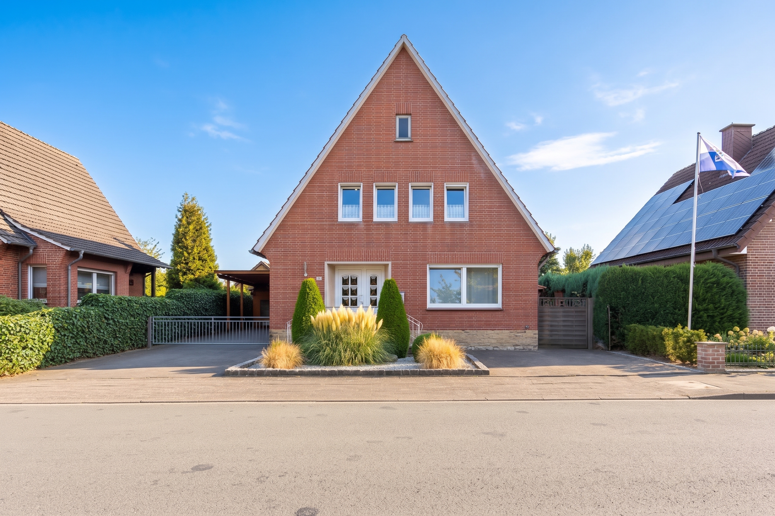 Freistehendes Einfamilienhaus mit Garten, Balkon und optimaler Raumaufteilung [AI-modified]