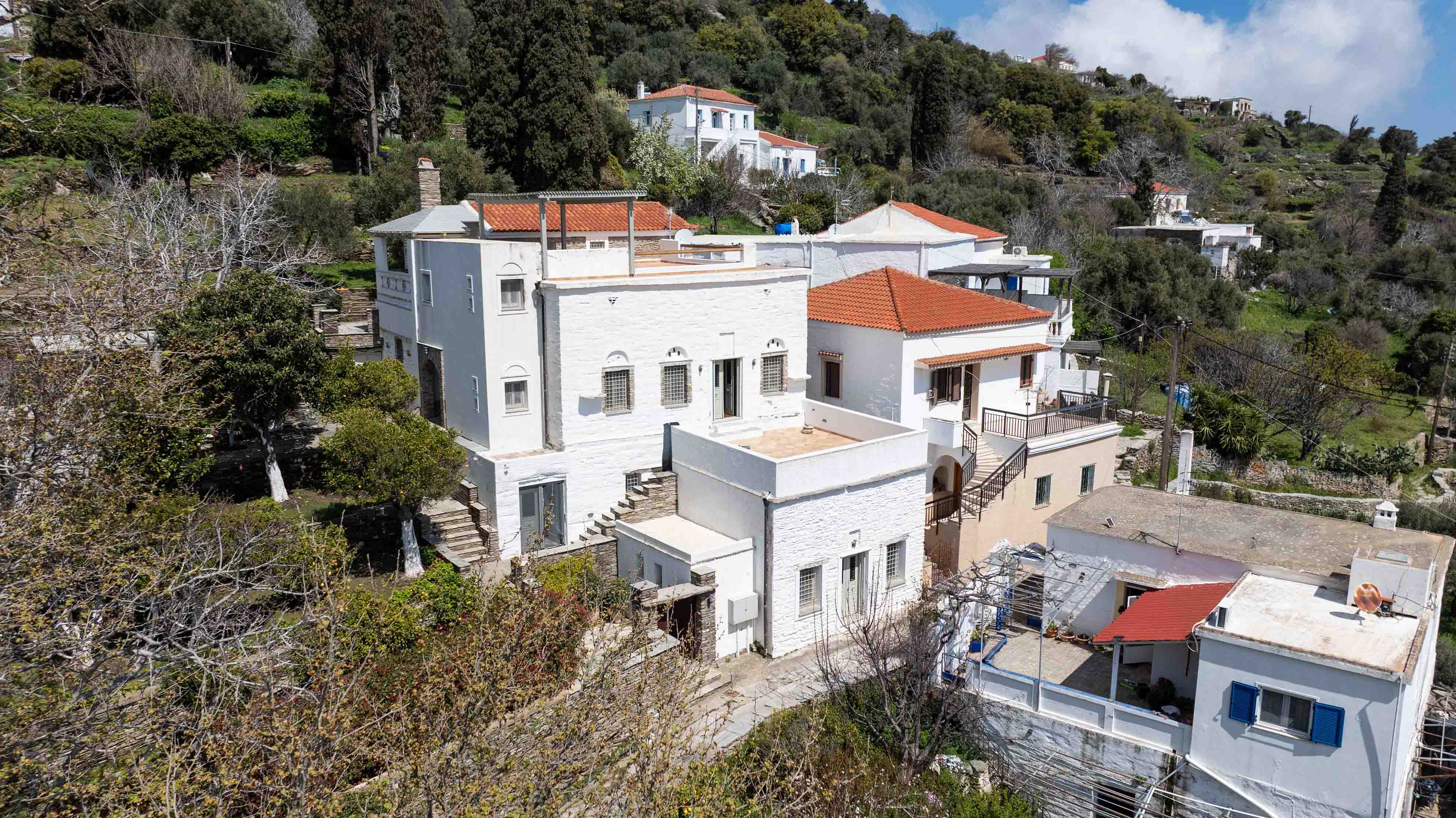 Renovated historic residence (1840) in Strapouries,Andros