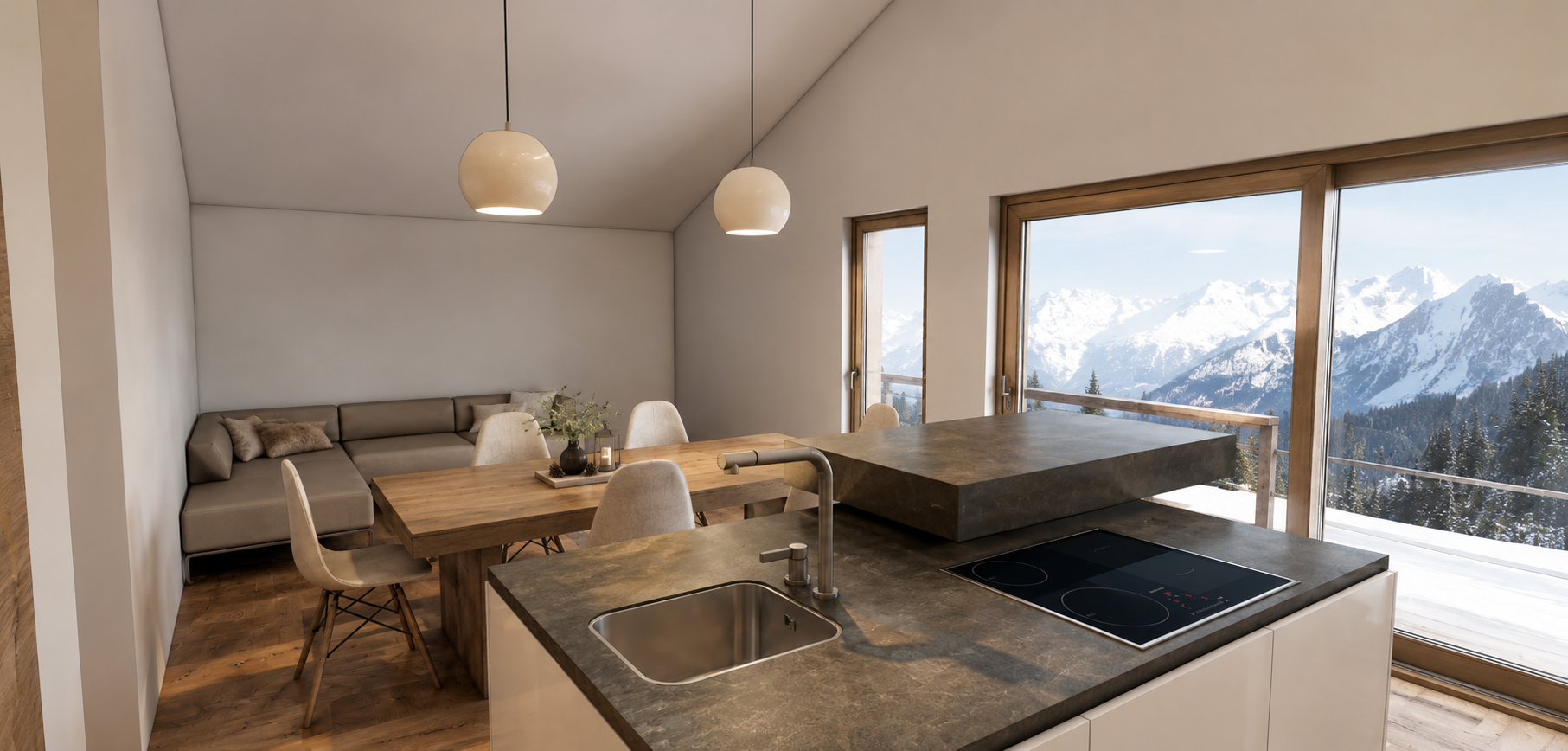 New-build renovation project with added floors—visualization
