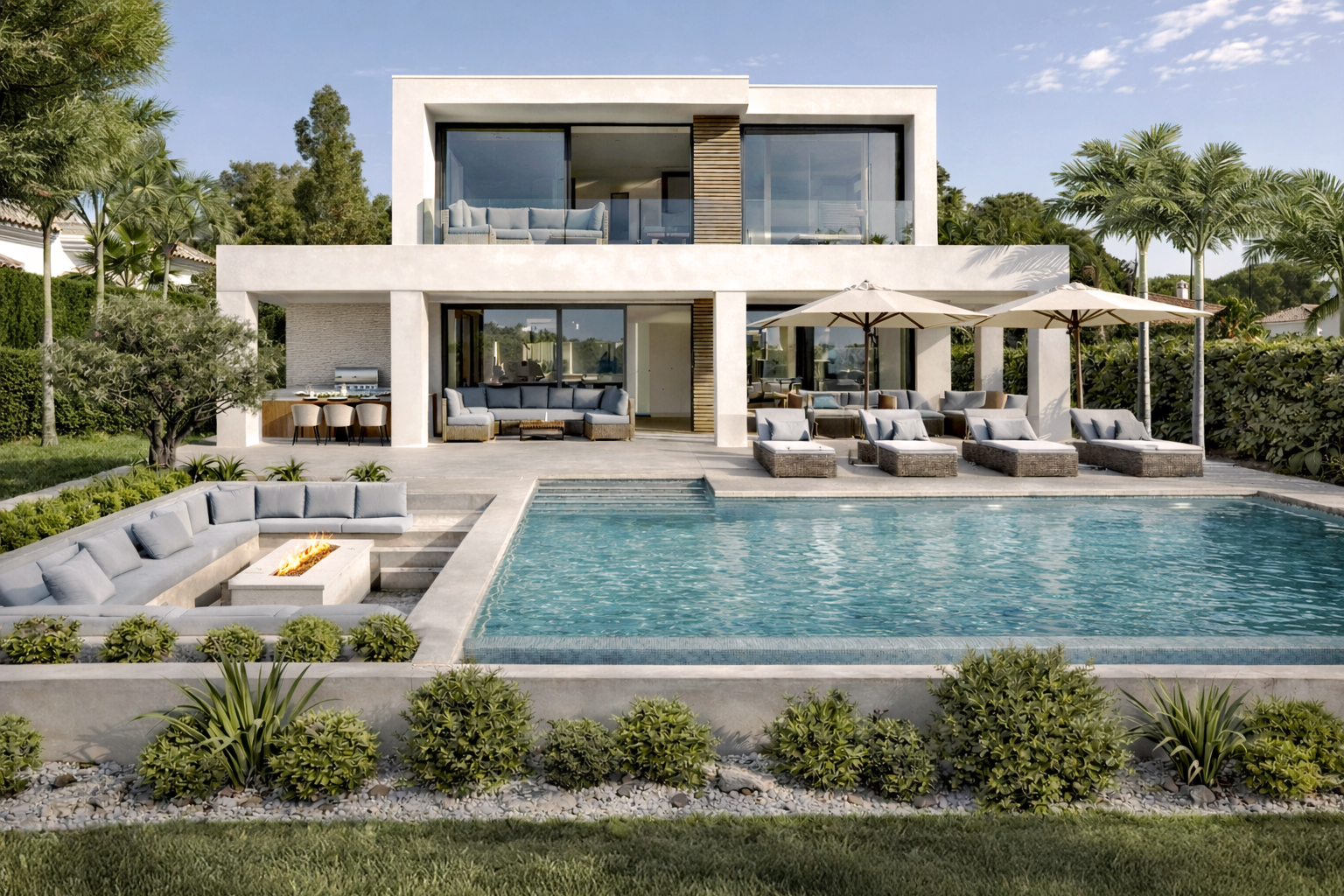 Exclusive contemporary villa under construction on the front line of the golf course at La Cala Golf Resort