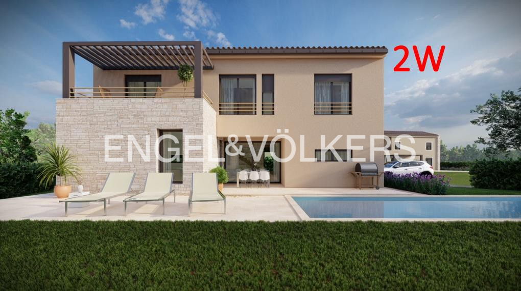 Charming 5.5-room new build with sea views near Porec (2W)