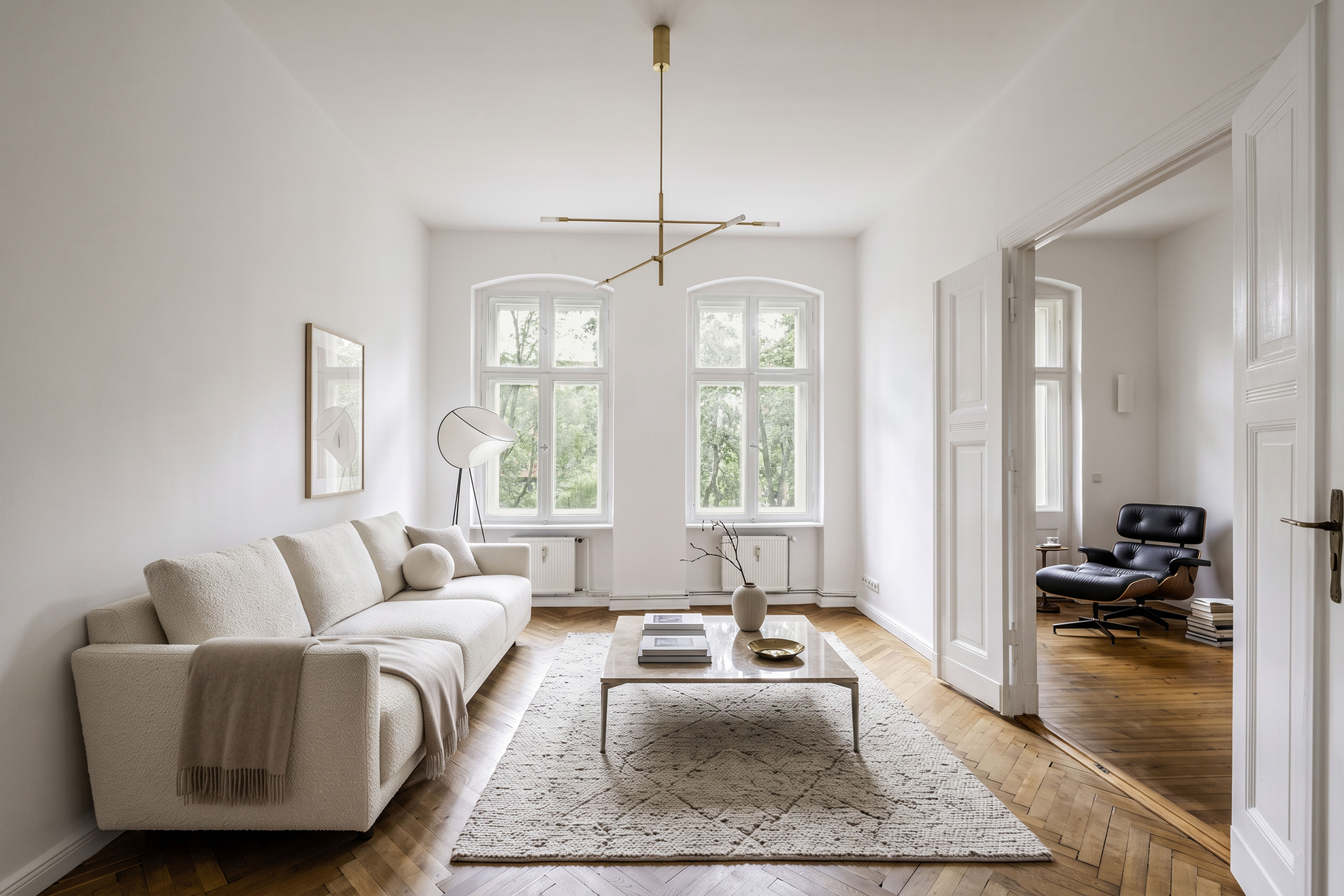 Mit Südbalkon am Paul-Lincke-Ufer: Drei-Zimmer-Altbauwohnung mit Uferblick [AI-modified]