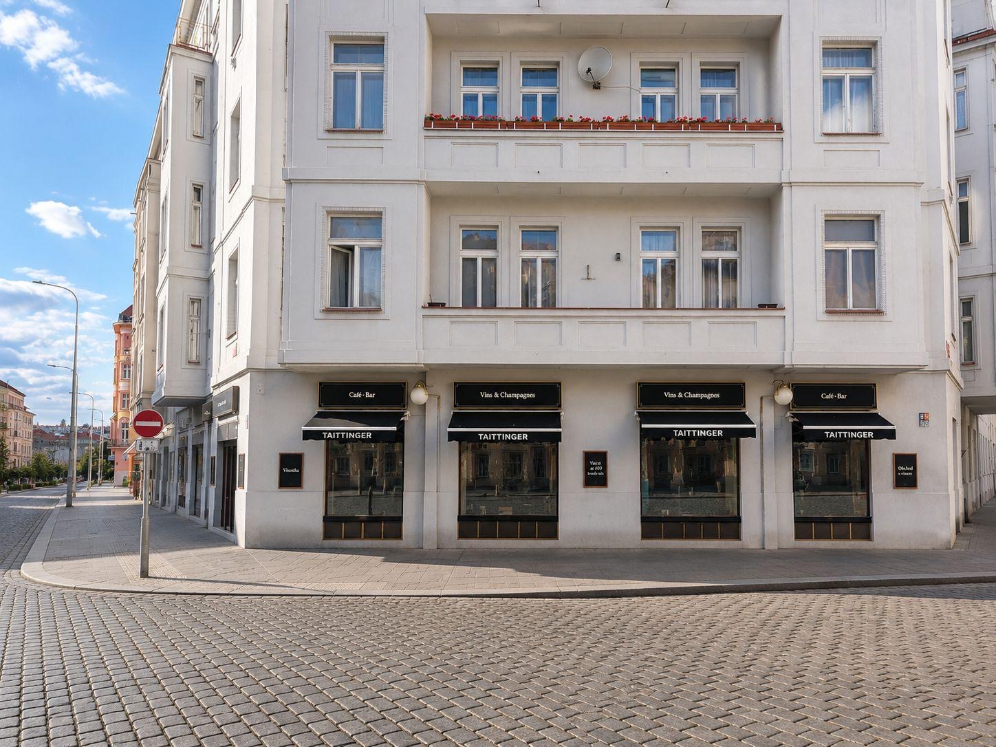 Corner commercial space at the intersection of Dejvická and V. P. Čkalova