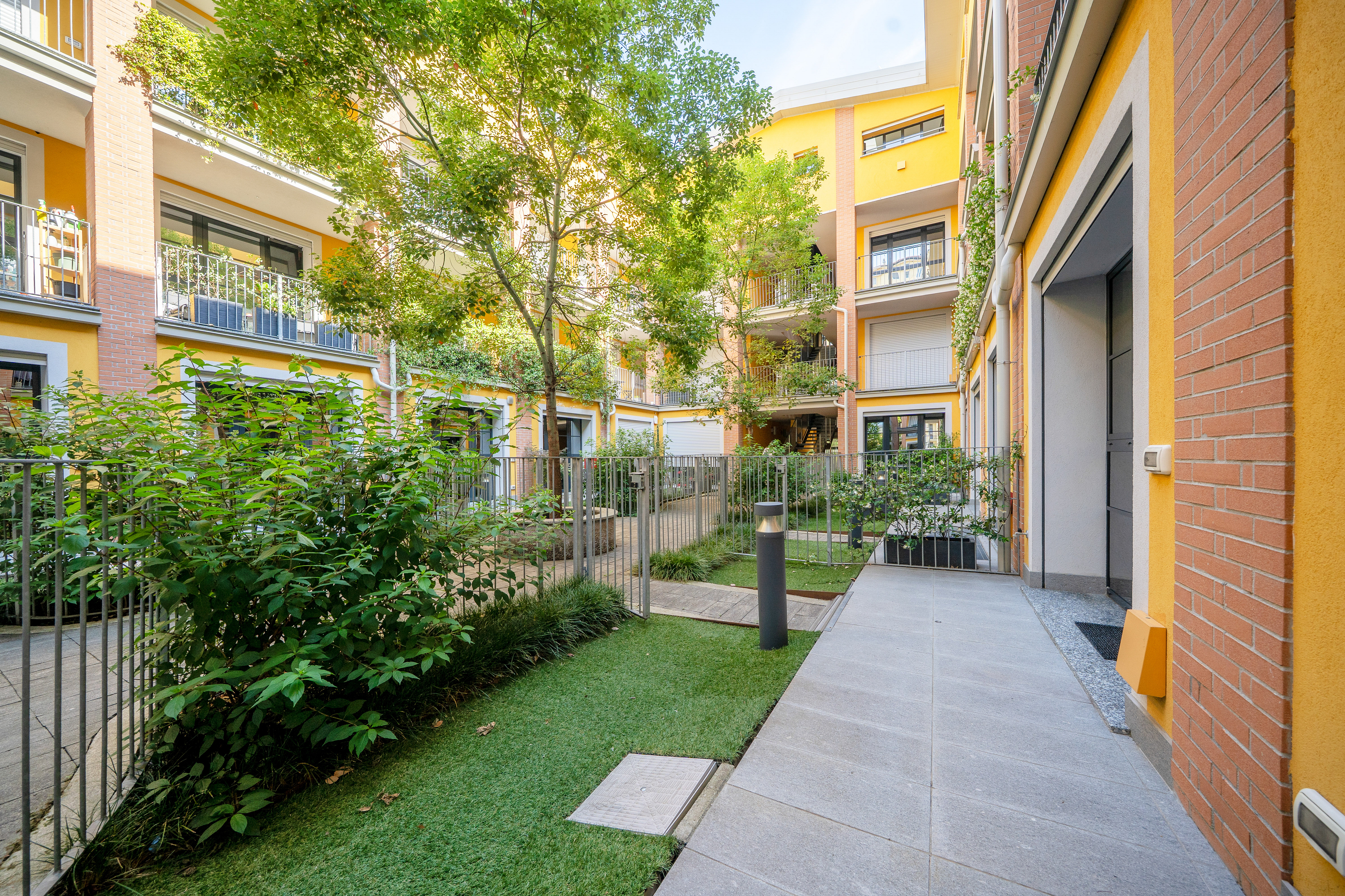 A modern oasis surrounded by greenery
