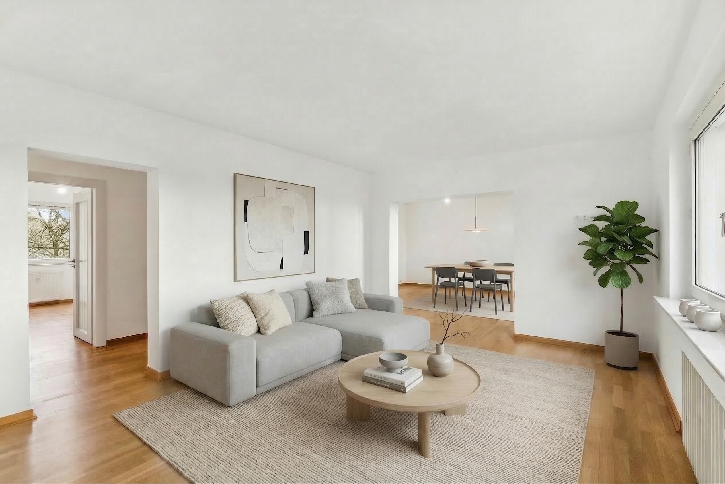 4-room apartment with south-facing balcony and Rhine view