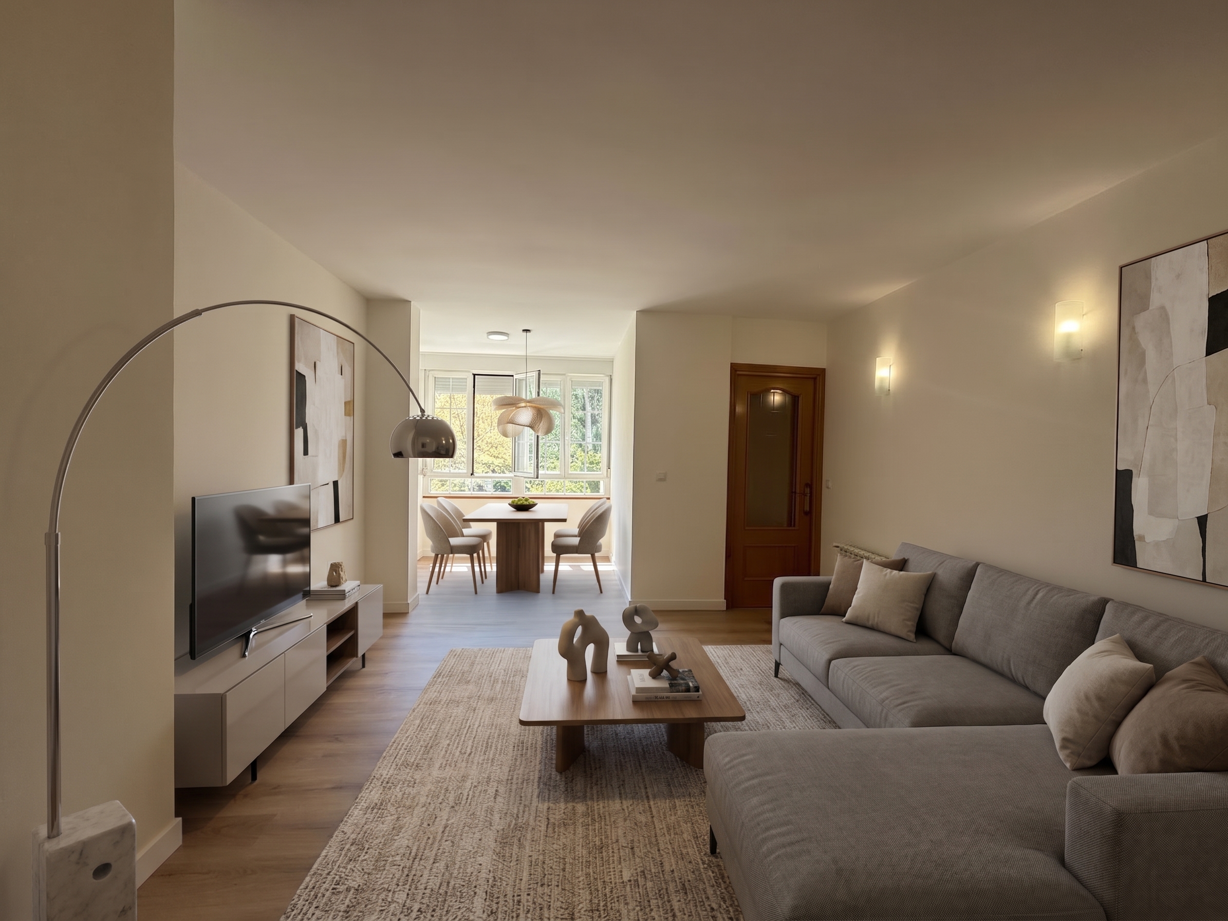3-bedroom, 2-bathroom apartment [AI-modified]