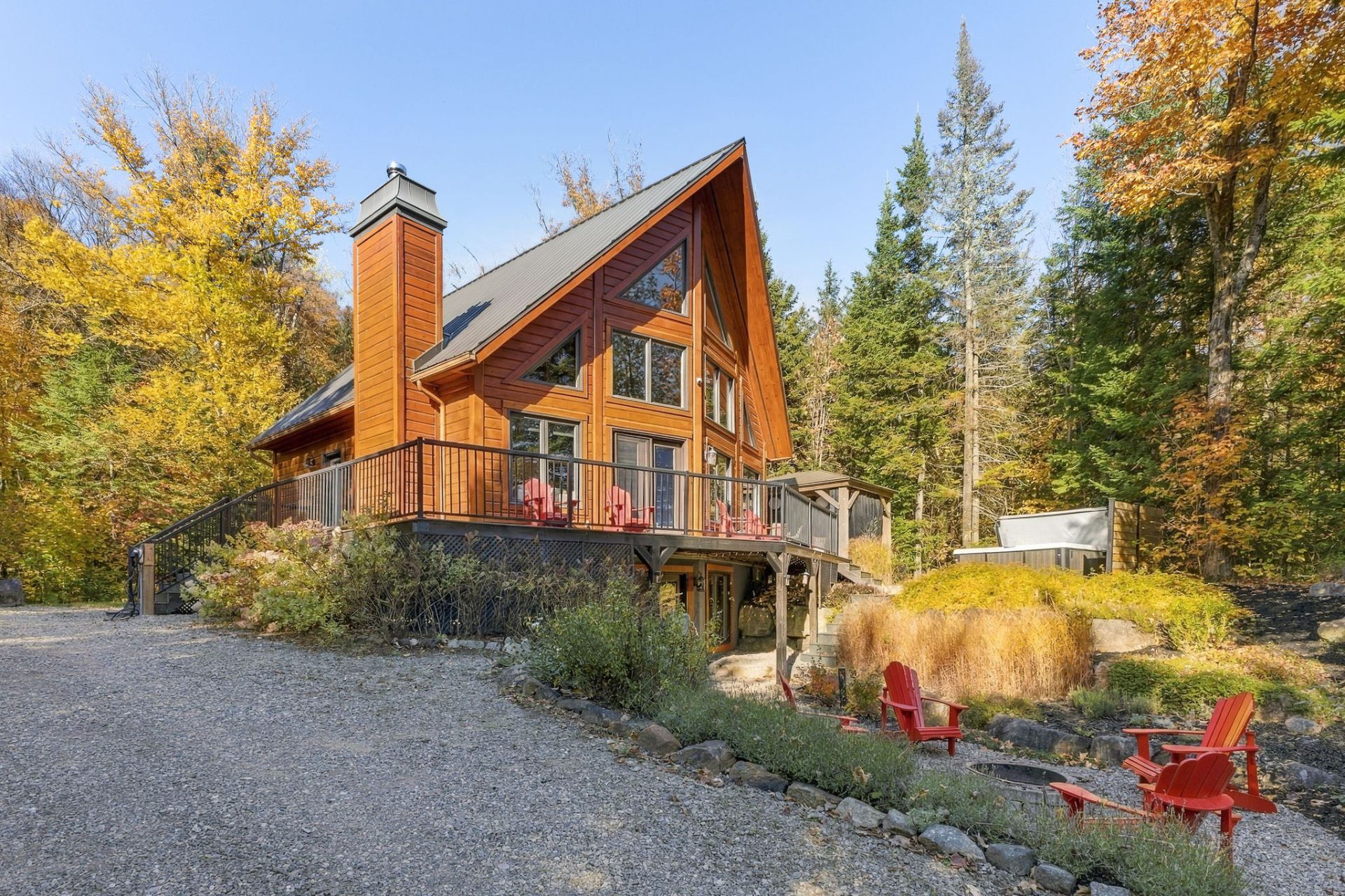 A home located on a private lot surrounded by mature trees