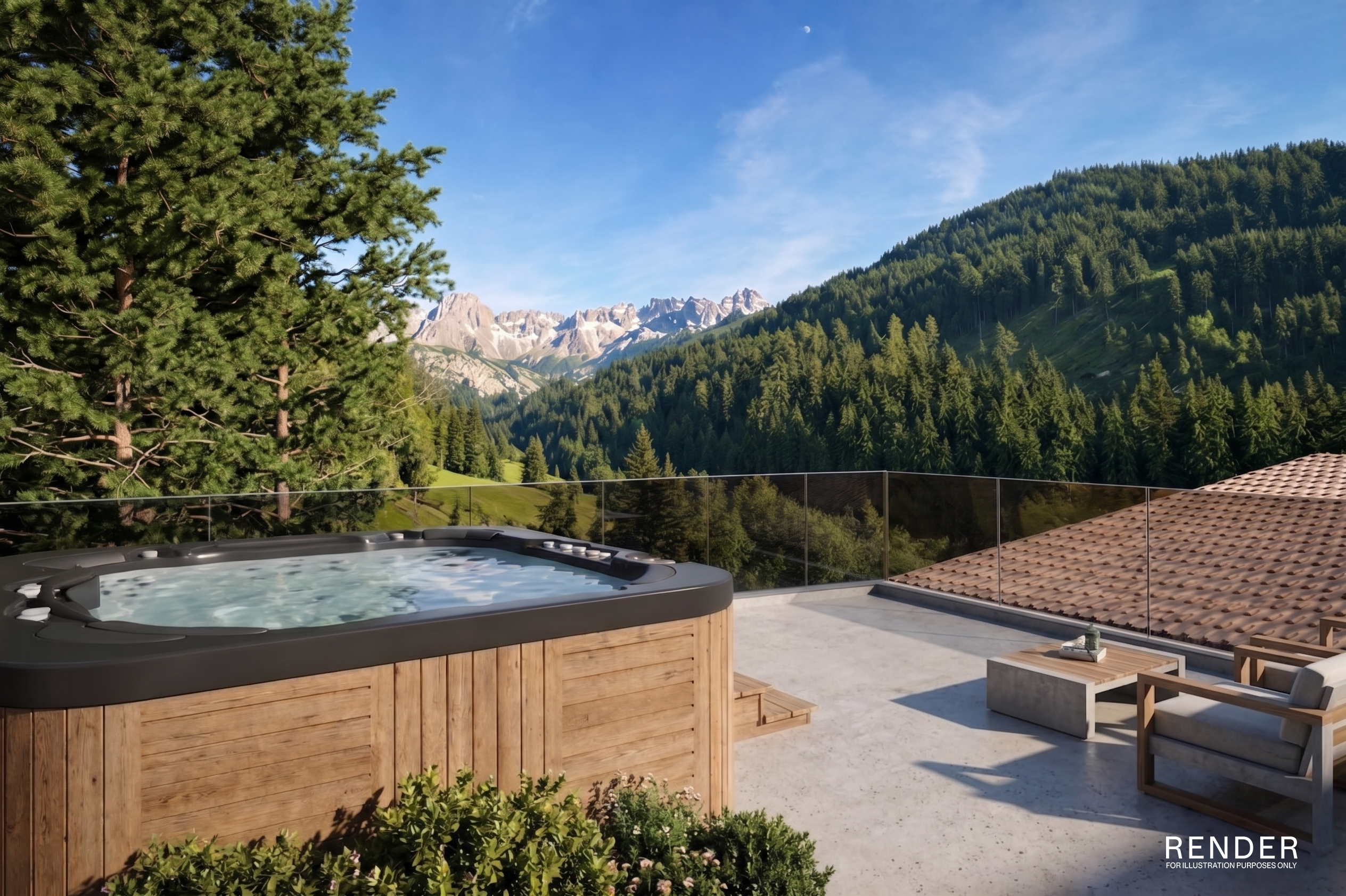 Prestigious panoramic penthouse in the heart of the Dolomites