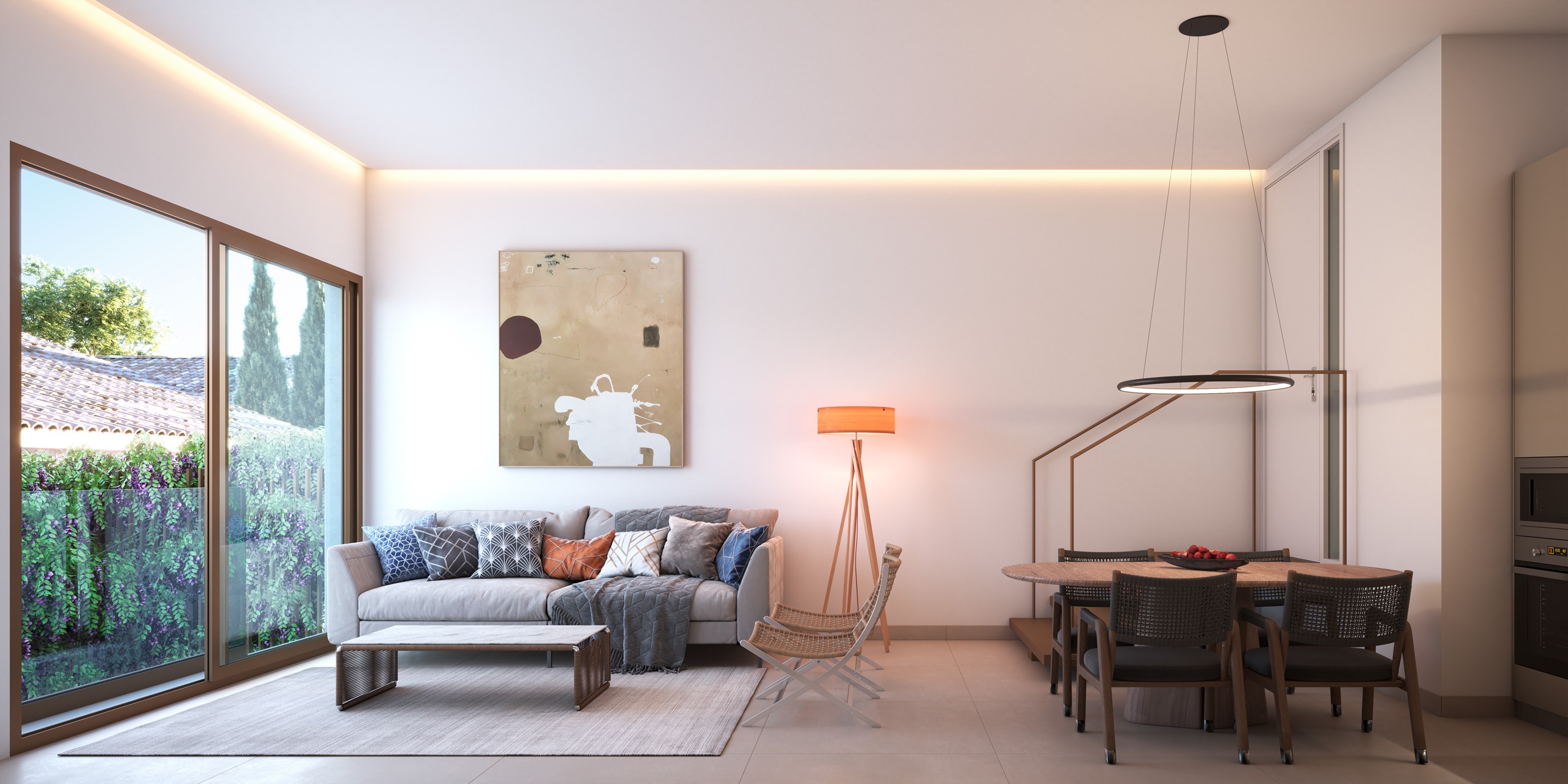 Ground-floor garden apartment with garden and private pool