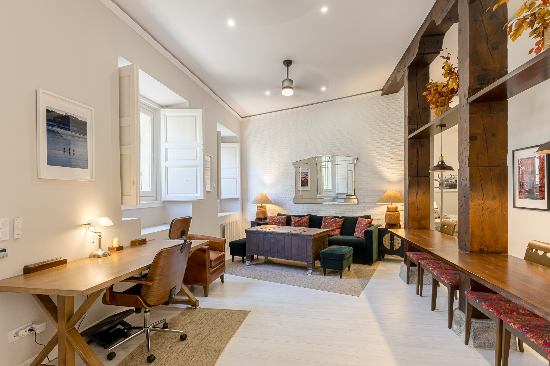 Exclusive designer residence with soaring ceilings and exposed timber beams