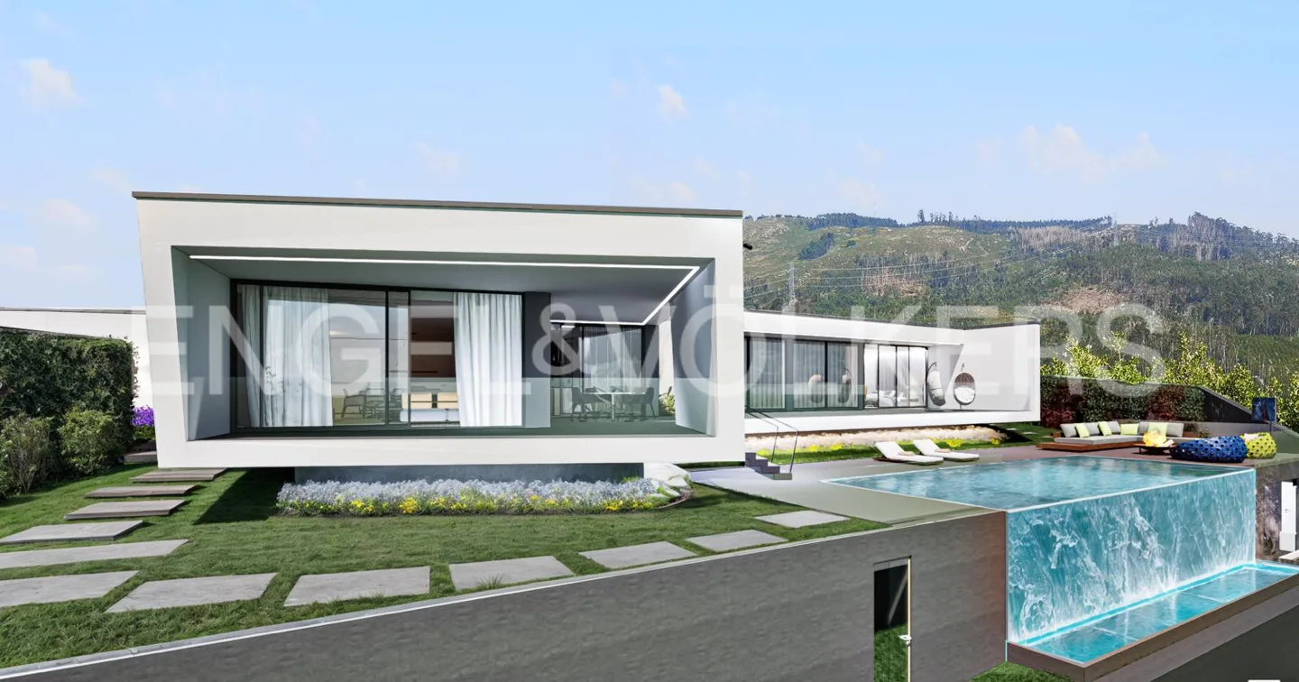 Modern Single Storey Villa with 180º views 15 minutes from Guimarães
