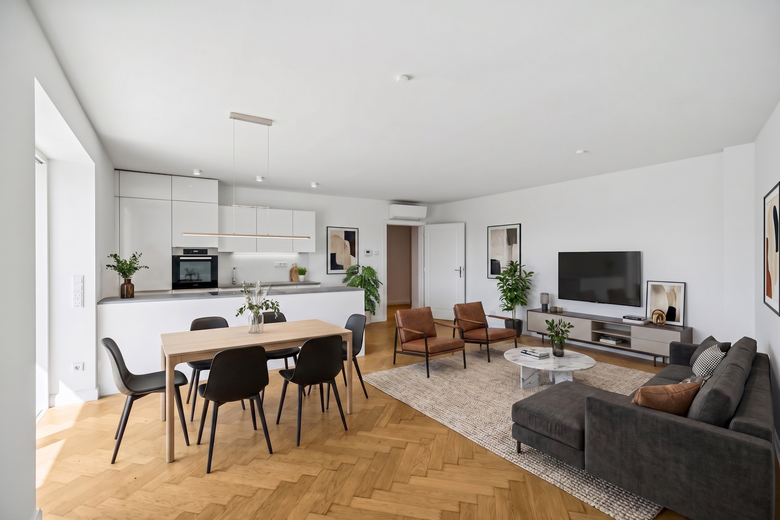 Sunny penthouse apartment with terrace and breathtaking views [AI-modified]