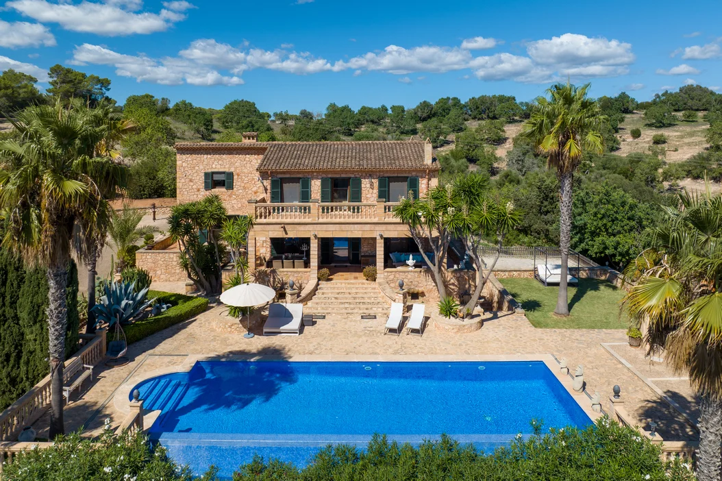 Representative natural stone finca with magnificent sea and countryside views