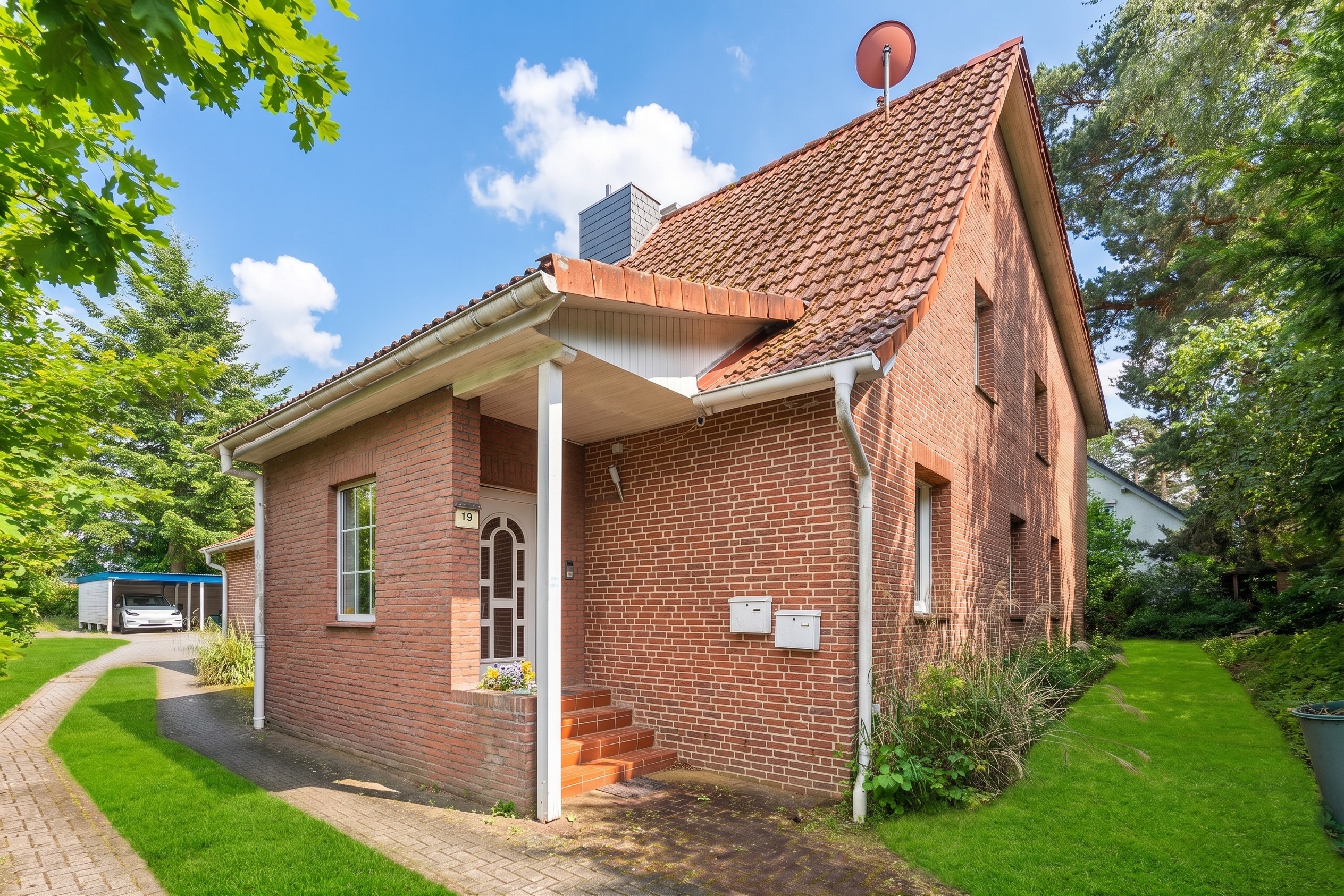 Attraktives Zweifamilienhaus mit großzügigem Grundstück und interessanter Vermietungsperspektive [KI-modifiziert]
