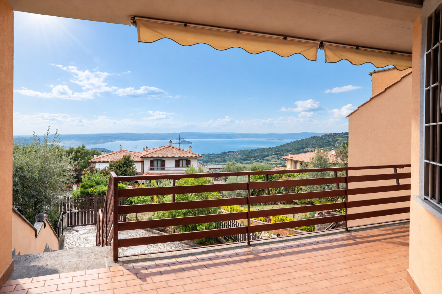 Terraced house overlooking Lake Bolsena, Montefiascone [AI-modified]