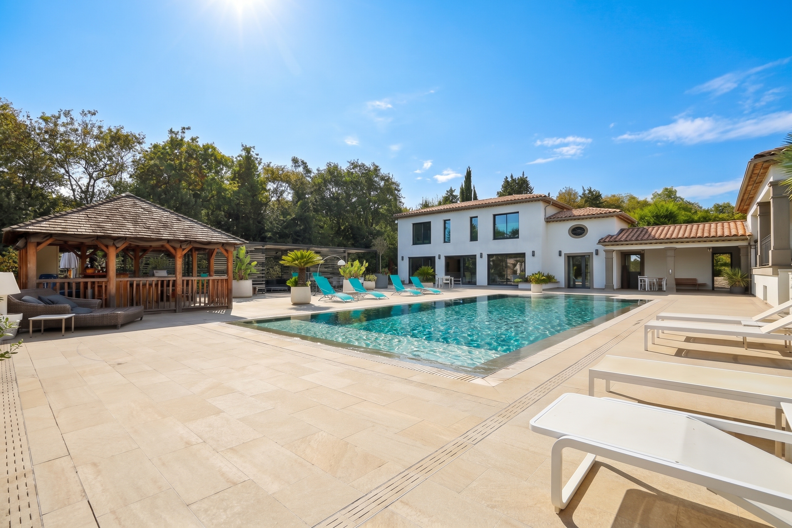 Luxury property comprising two villas in a sought-after residential area near Valbonne [AI-modified]