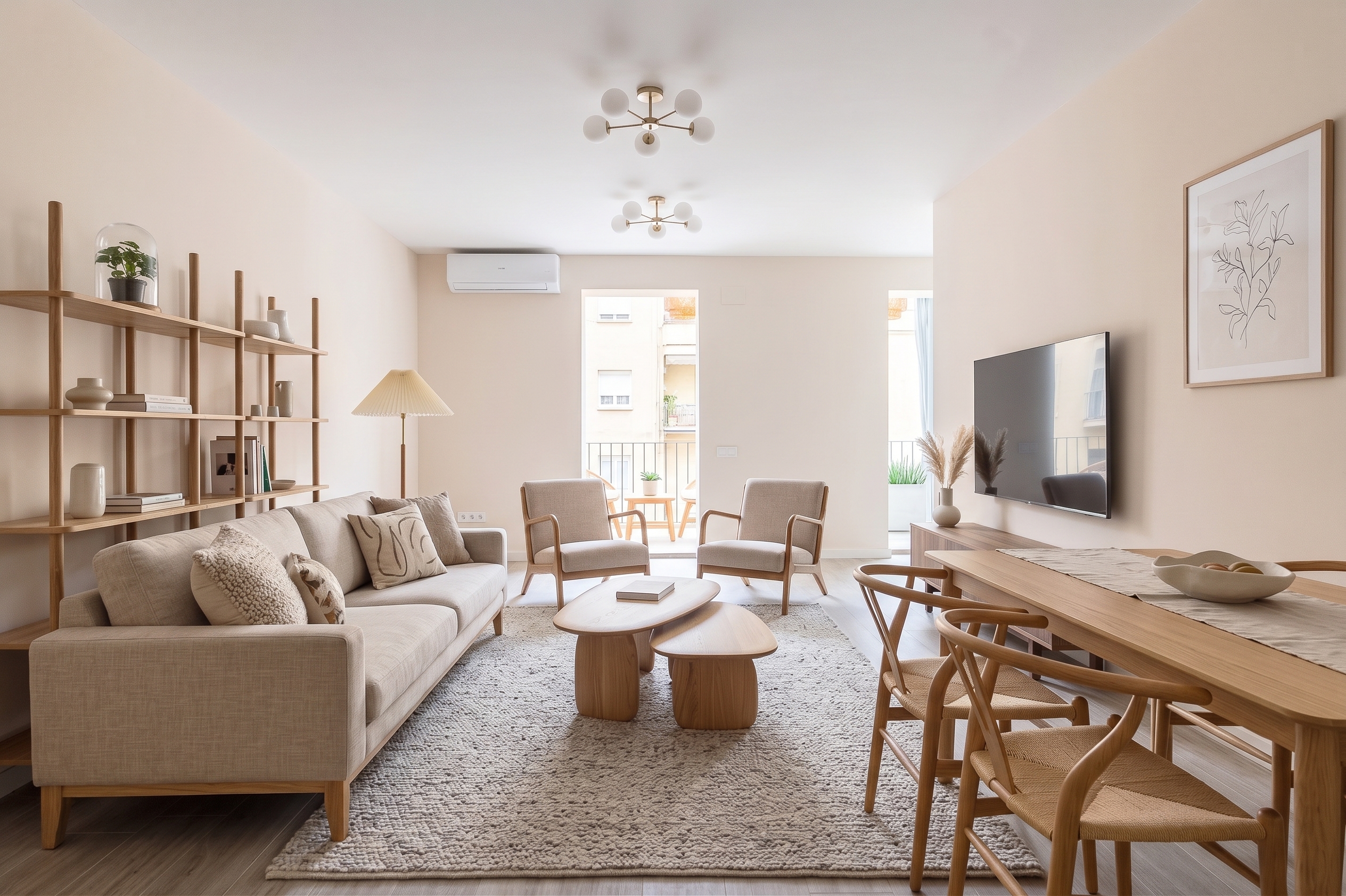 Wunderschöne, bezugsfertige Wohnung im obersten Stock eines modernistischen Altbaus in Antiga Esquerra Eixample [KI-modifiziert]