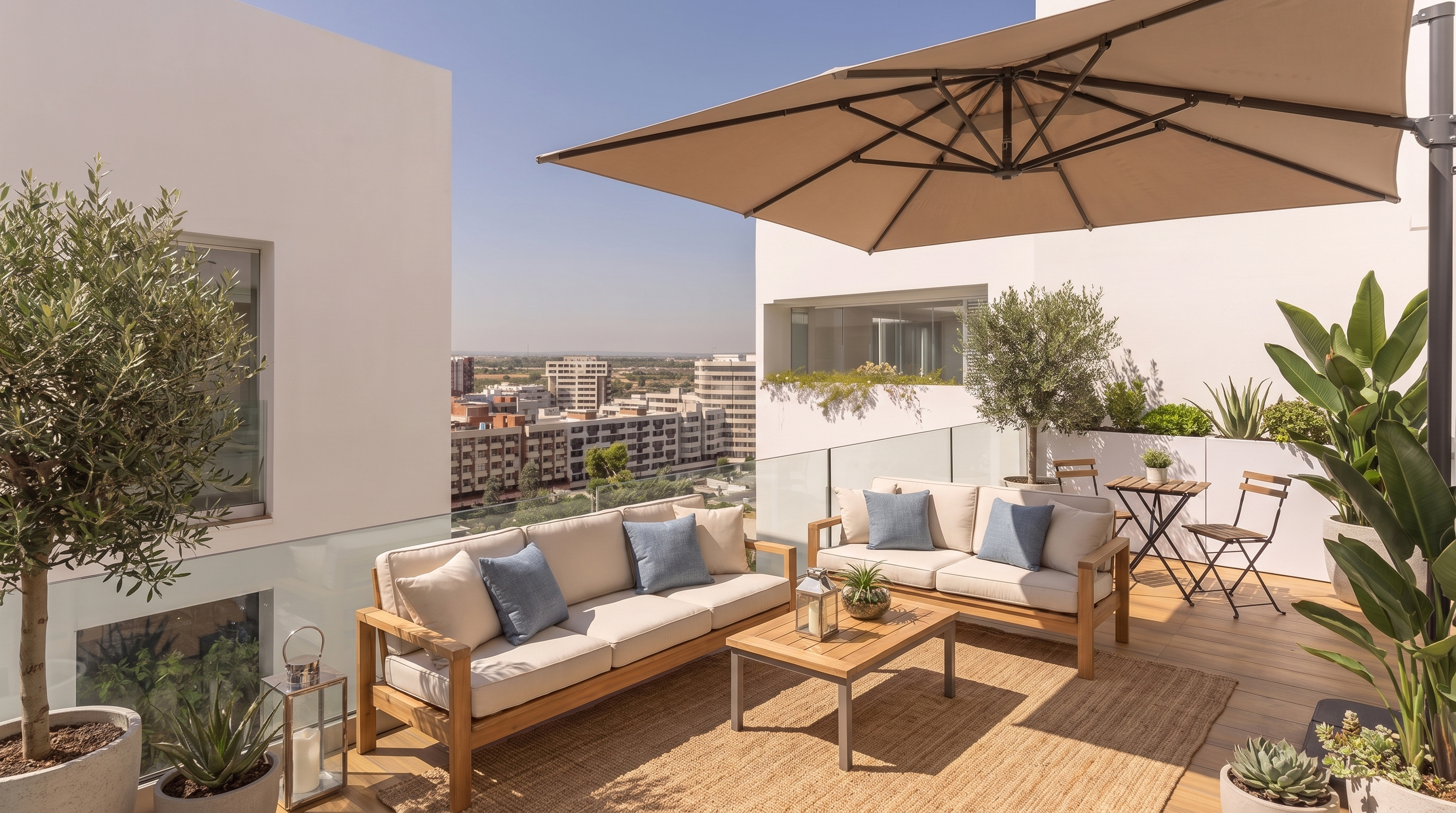 Elegant Penthouse with Two Bedrooms, Study, and Spacious Outdoor Areas