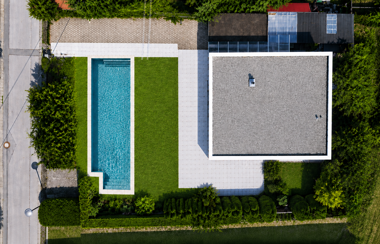 Ein Grundstück, zwei Chancen: Modernes Haus mit Bauplatz & Pool-Potenzial [AI-modified]