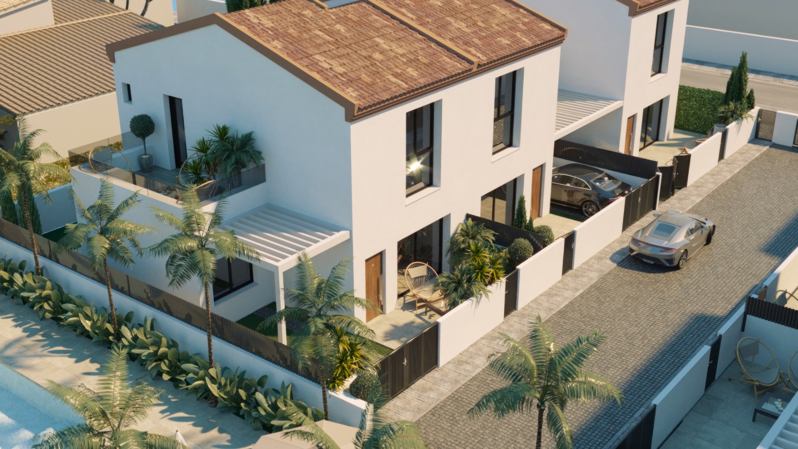 Townhouse with communal pool and patio in Bigastro