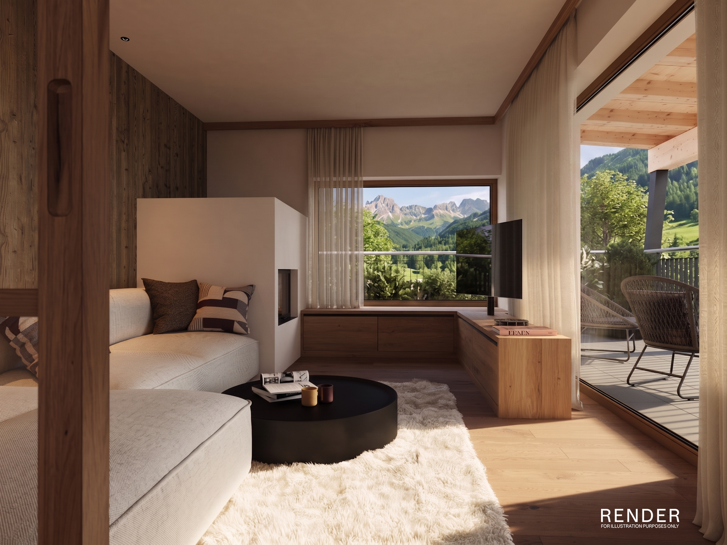Prestigious panoramic penthouse in the heart of the Dolomites