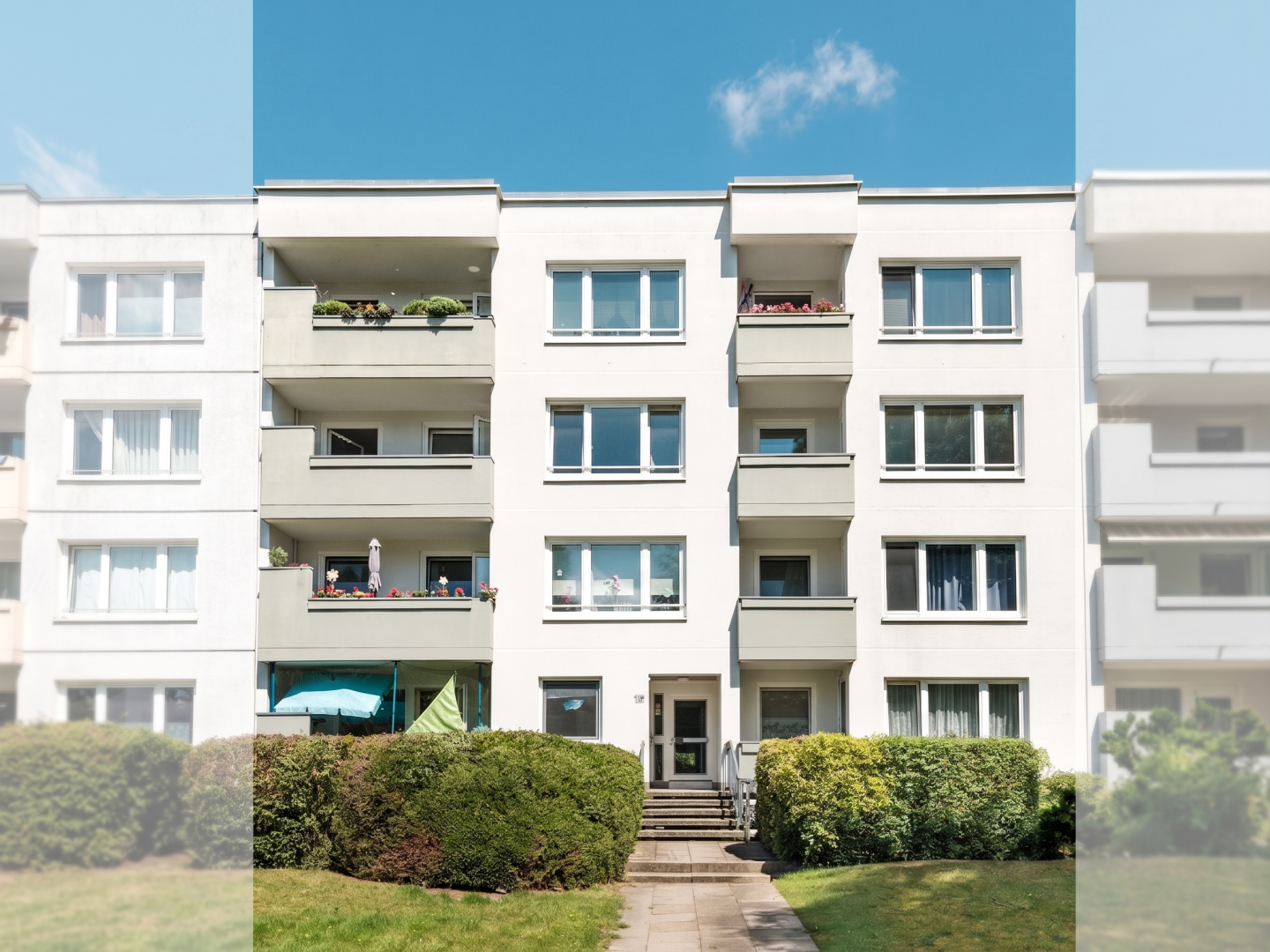 Mehrfamilienhaus mit acht Wohneinheiten im grünen Hummelsbüttel