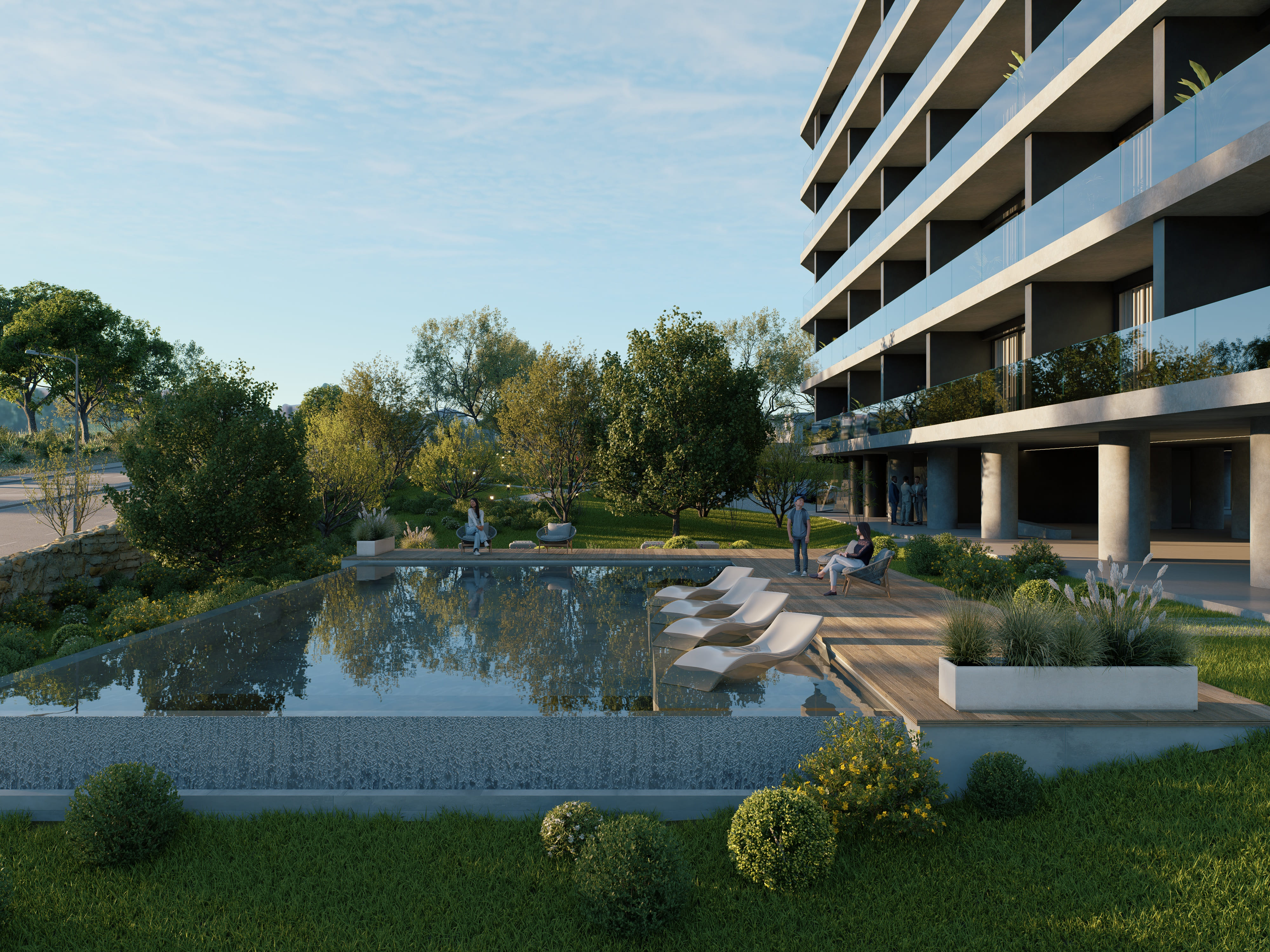 2-Zimmer-Maisonettewohnung im Condo mit Pool