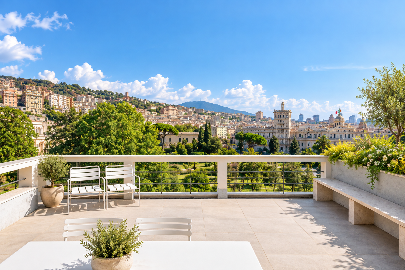 Loft with a terrace, where modernity meets history