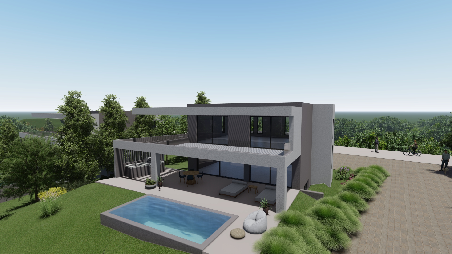 Under construction sea view villa with pool